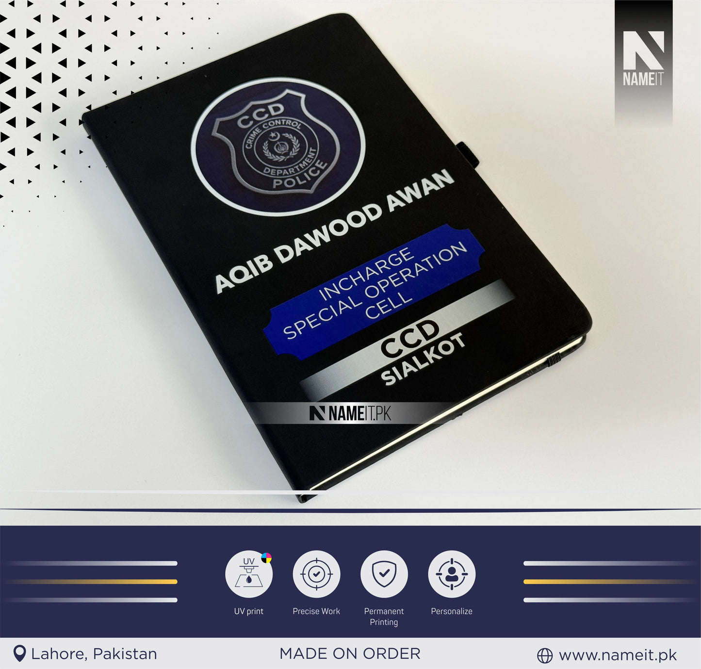 Diary, Custom Diary Printed, Customize Diary For Crime Control Department (CCD) - Congratulations Gift - Government Officer Gift - Officer Gift - New Job Gift