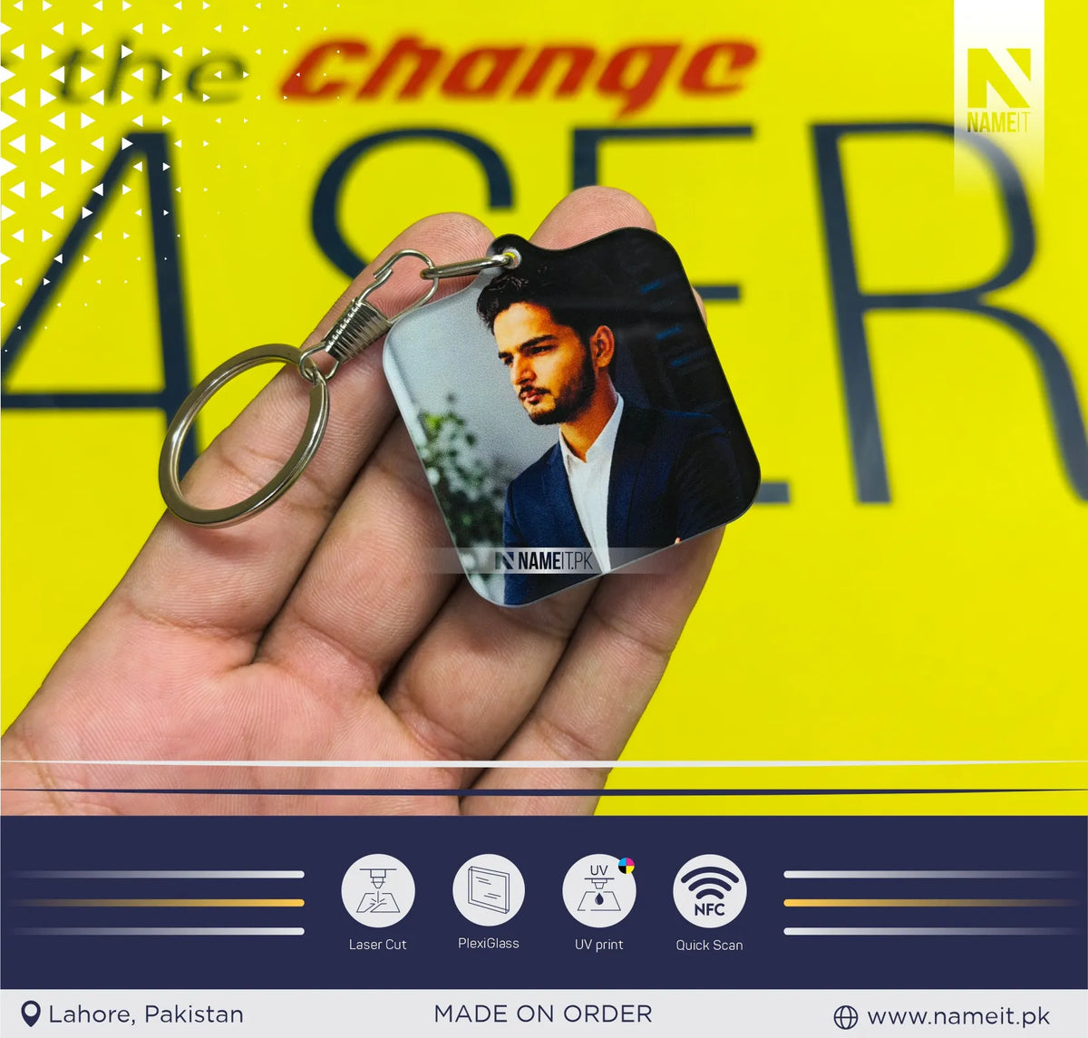 Custom NFC Social Media Keychain | Instagram TikTok Facebook YouTube Spotify Linktree NFC Tag | Personalized NFC Keyring