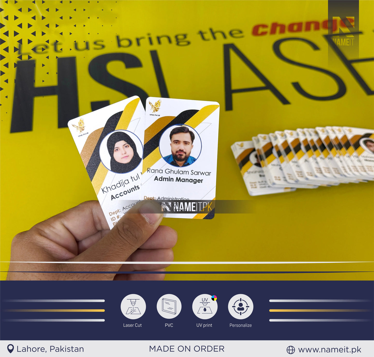 Employee Card, PVC ID Card – Personalized Employee Badge, Teacher ID, Membership & Access Card | Durable Plastic Design