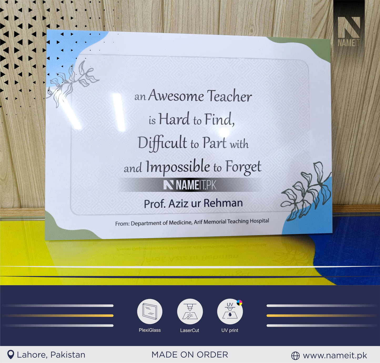 Personalised Printed Frame For Teachers, Teacher Appreciation Gift, Teacher Thank You Gift, Teacher End of the School Year Gift, Birthday Gift for Teachers, Teacher Retirement Gift NAMEIT PAKISTAN