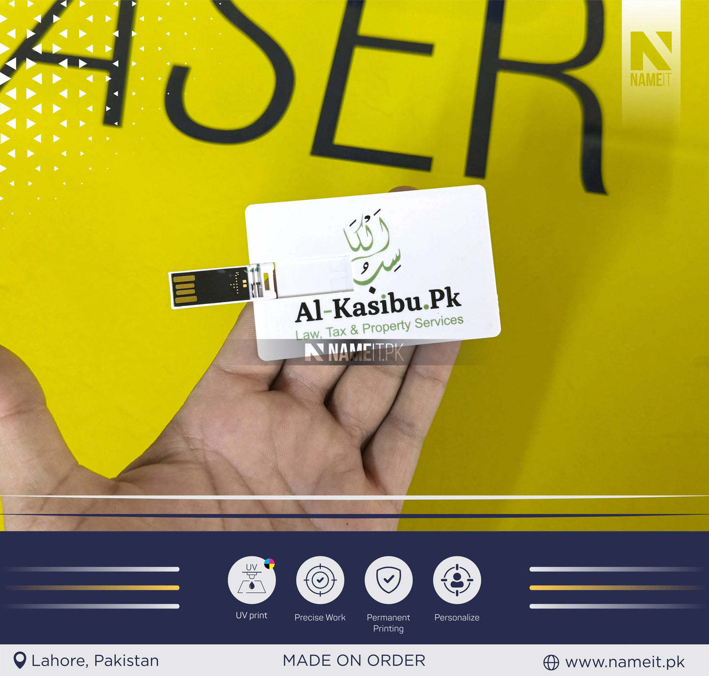 Custom Logo-Printed Credit Card USB 3.0 Memory Stick Personalized Flash Drive For Business, School, College University Gift.... NAMEIT PAKISTAN