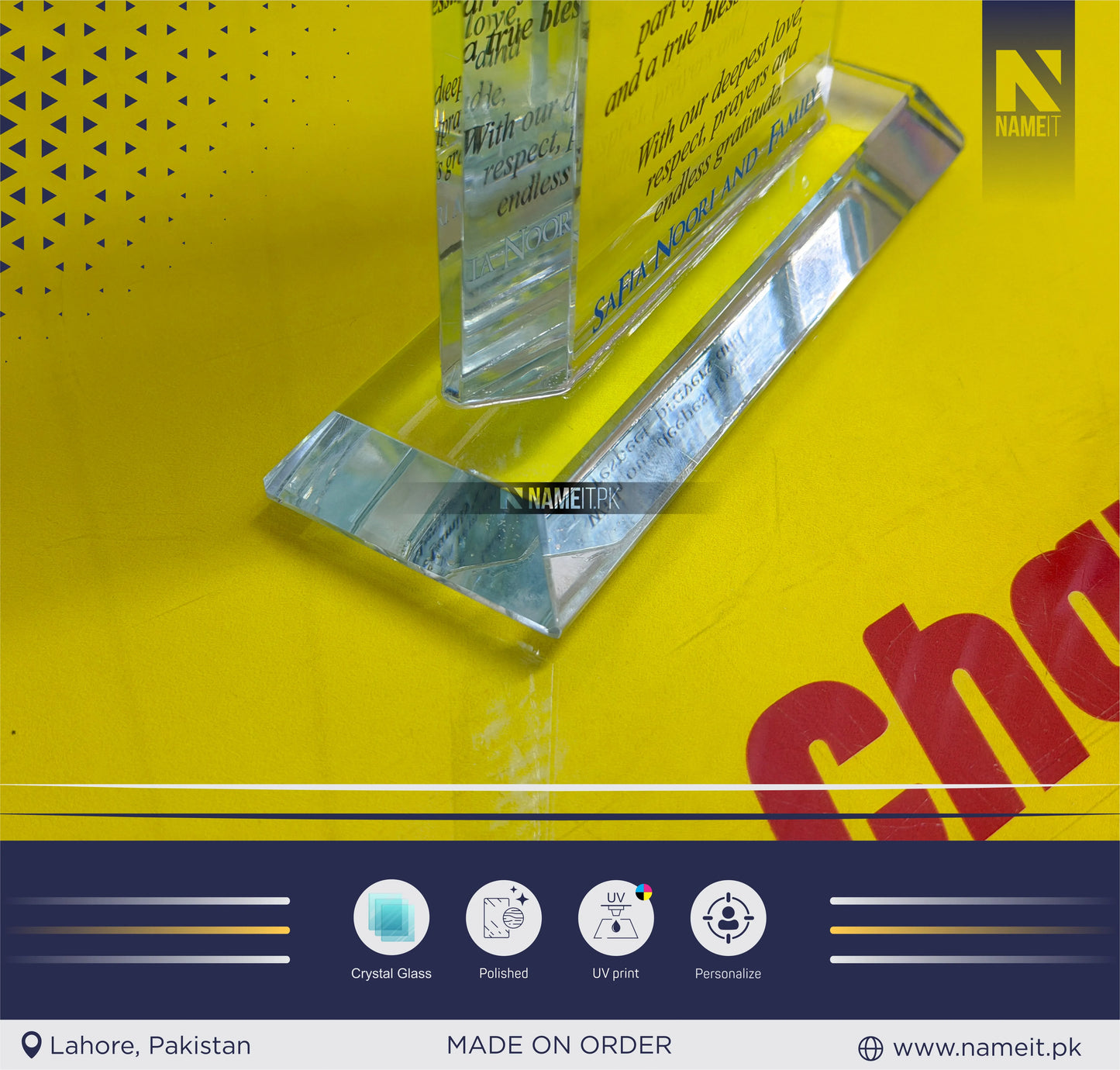 Shield, Crystal Glass, Corporate Personalized Crystal Award for Retirement Appreciation ,Gift Plaque, Graduation Plaque, Crystal Award, Printed Trophy,Award, Company Gifts