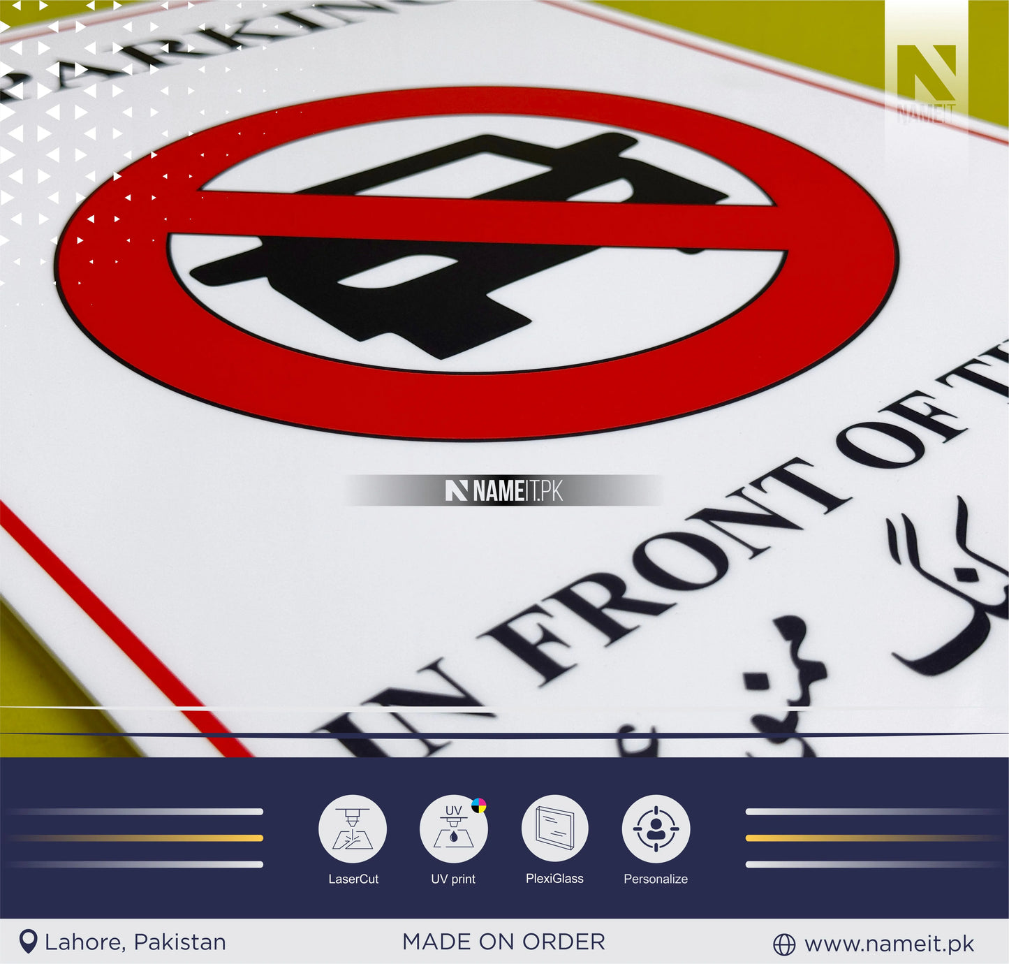 Parking Sign, Personalised Acrylic Sign Business Plaque Parking Space Any Text, Custom Reserved Parking Sign for Businesses, Personalised Outdoor Parking Spot Sign for Salon, Clinic, or Office