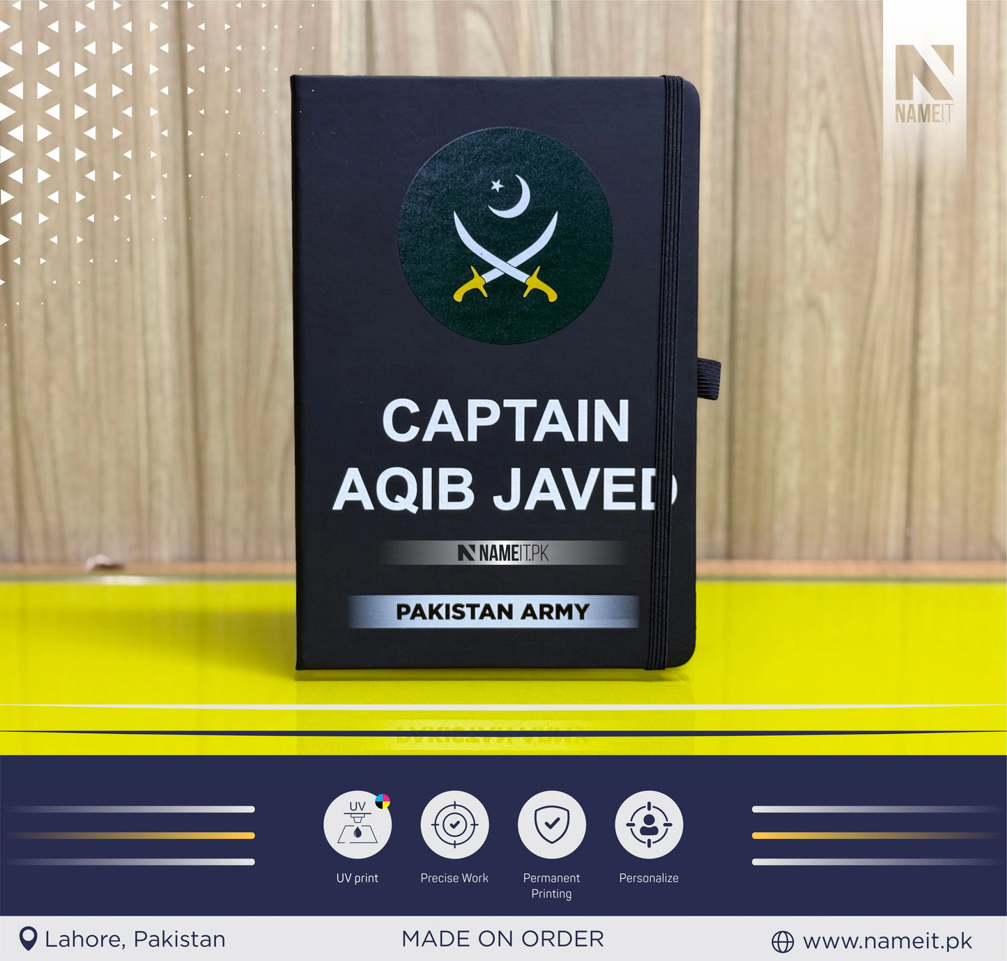 Diary, Custom Diary Printed, Customize Diary For Army Persons - Congratulations Gift - Appreciation Gift - Captain Gift- New Officer Gift - New Job Gift - Pak Army