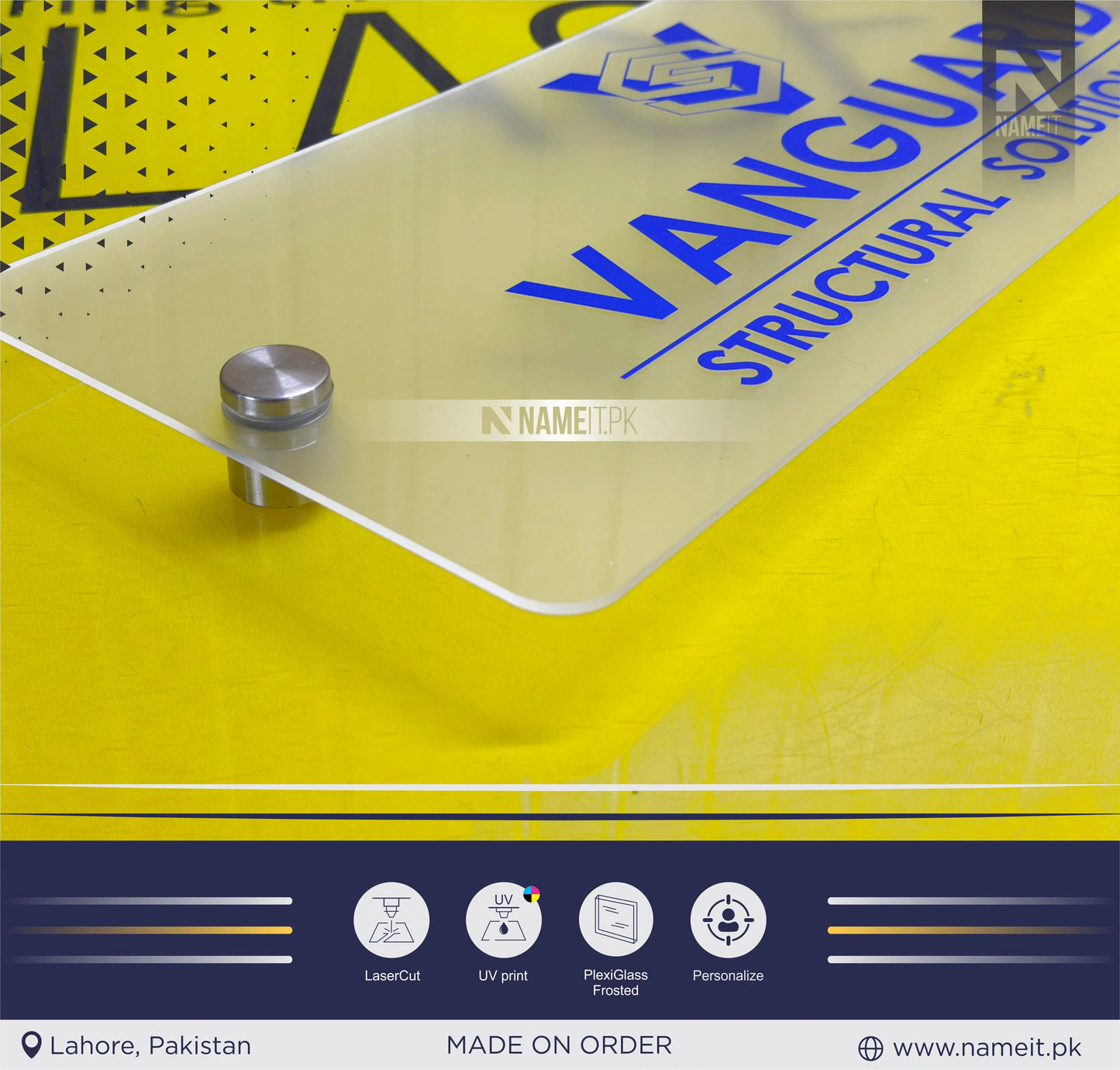 Name Plate, Business Logo Sign plate, Door Wall Sign, Custom Logo Acrylic Business Signage, Frosted Acrylic, Wall Hanging Business Office