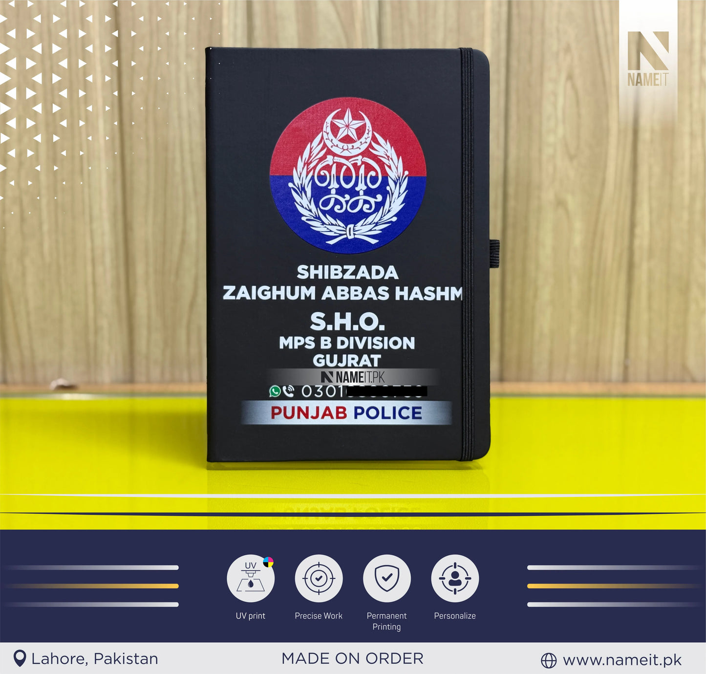 Diary, Police Diary Printed, Customize Diary For Punjab Police - Congratulations Police Gift - Punjab Police Gift- New Police Officer Gift - New Job Gift - Police
