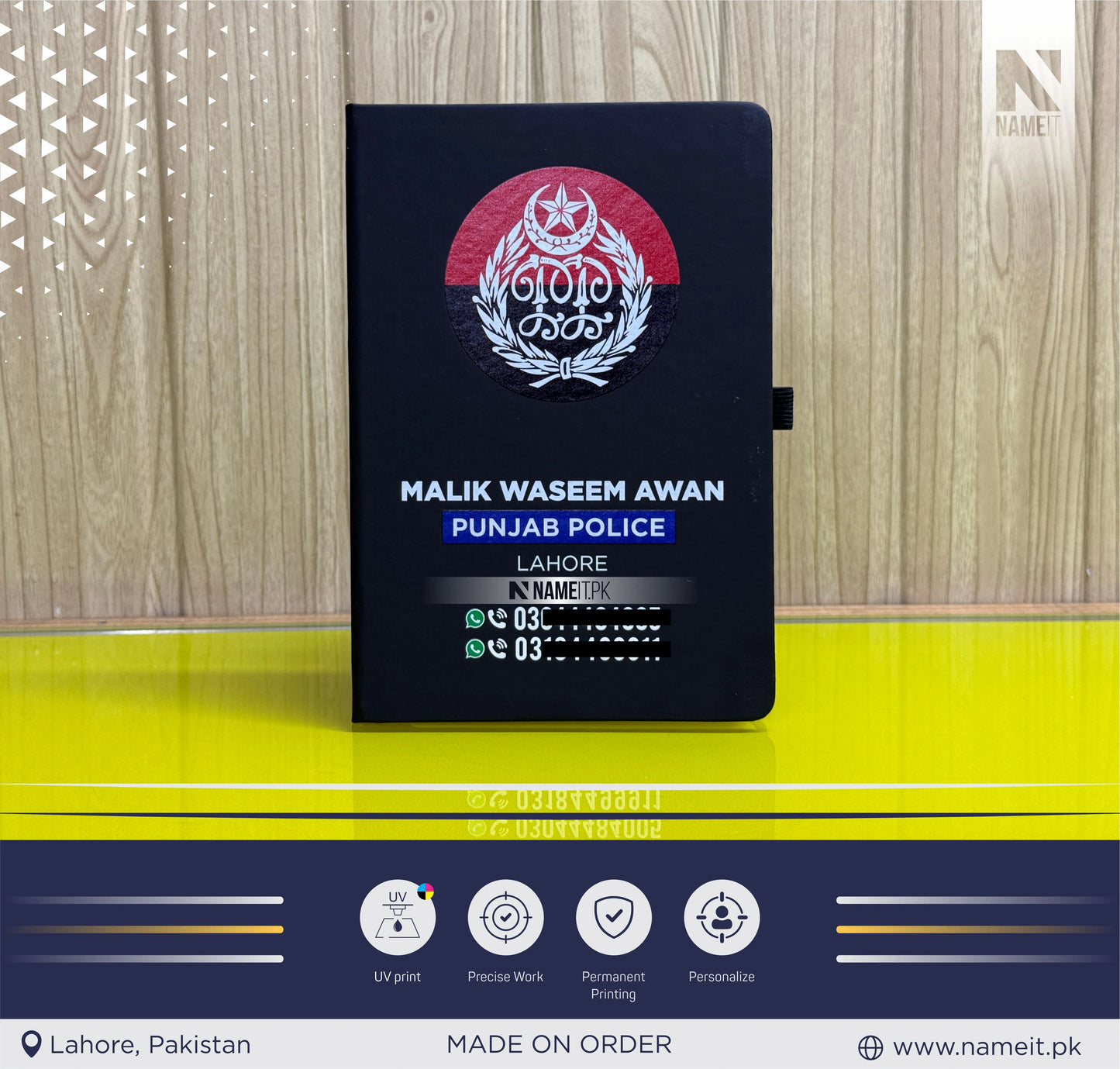 Diary, Police Diary Printed, Customize Diary For Punjab Police - Congratulations Police Gift - Punjab Police Gift- New Police Officer Gift - New Job Gift - Police