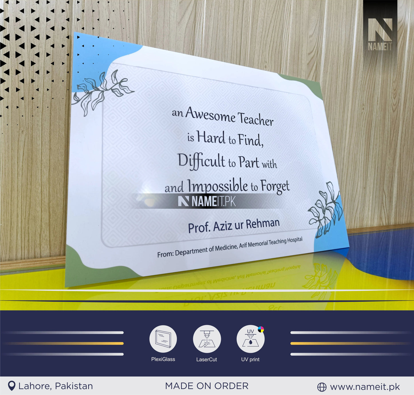 Personalised Printed Frame For Teachers, Teacher Appreciation Gift, Teacher Thank You Gift, Teacher End of the School Year Gift, Birthday Gift for Teachers, Teacher Retirement Gift NAMEIT PAKISTAN