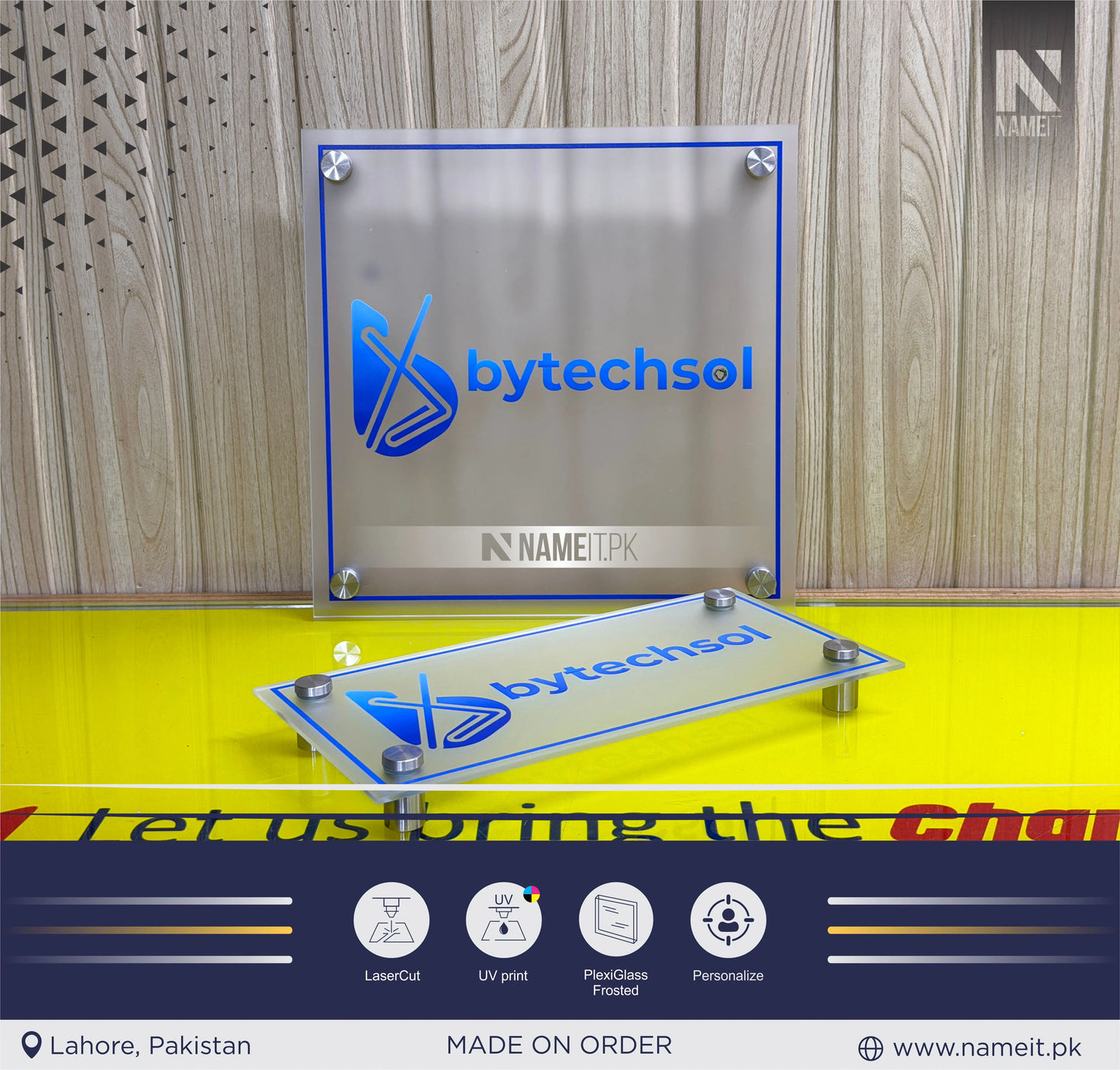 Wall Board, Custom Office Logo Sign – UV Printed Frosted Acrylic Wall Board for Office, Reception, or Shop Branding | Digital Printed Business Signage
