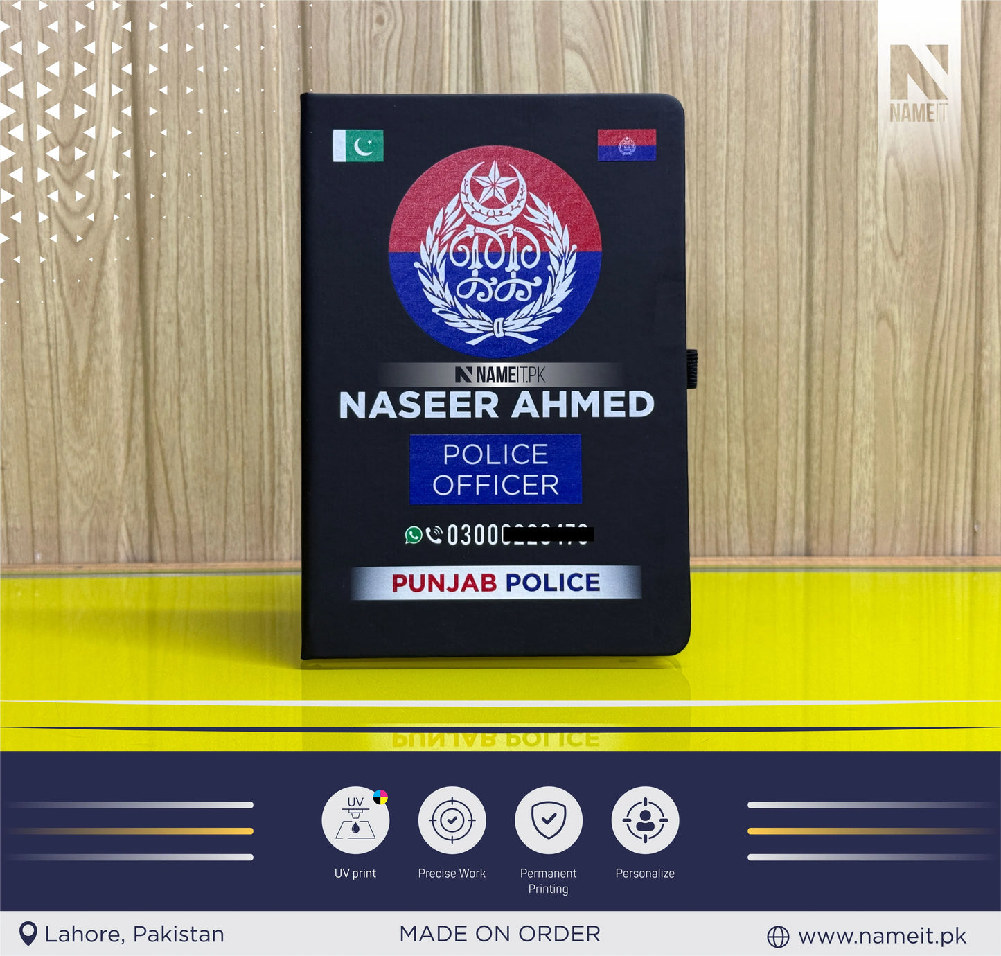 Diary, Police Diary Printed, Customize Diary For Punjab Police - Congratulations Police Gift - Punjab Police Gift- New Police Officer Gift - New Job Gift - Police