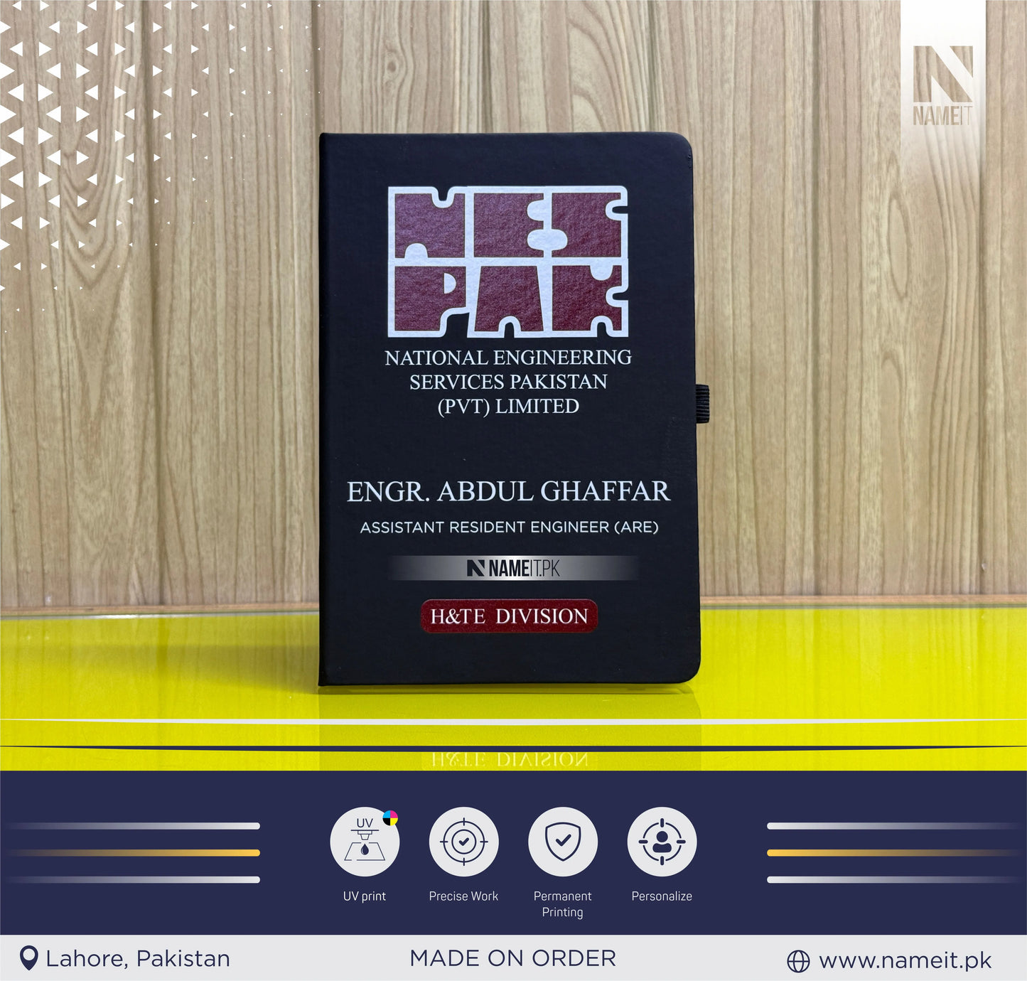 Diary, Custom Diary Printed, Customize Diary For National Engineering Services Pakistan (NESPAK) - Congratulations Gift - Employee Gift - New Job Gift