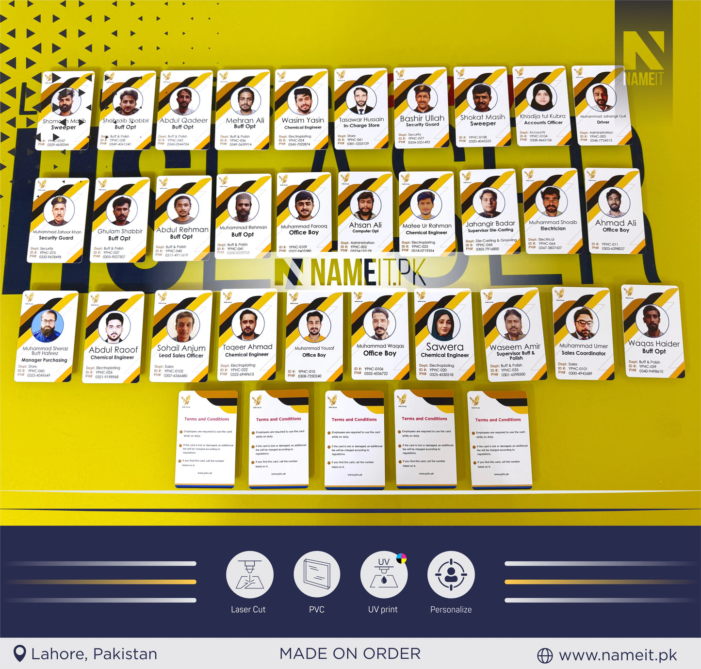 Employee Card, PVC ID Card – Personalized Employee Badge, Teacher ID, Membership & Access Card | Durable Plastic Design