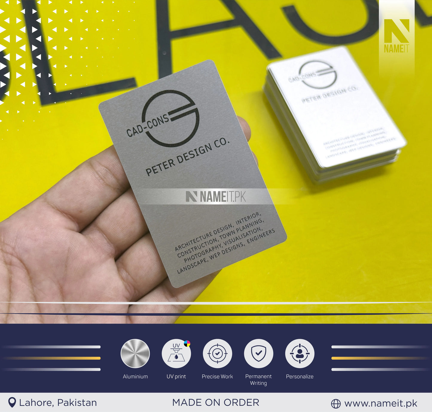 Customizable Aluminium Business Card with Your Premium Design | Make a Lasting Impression with Luxury Metal Name Cards