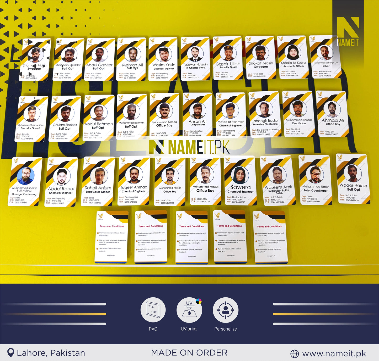 Employee Card, PVC ID Card – Personalized Employee Badge, Teacher ID, Membership & Access Card | Durable Plastic Design