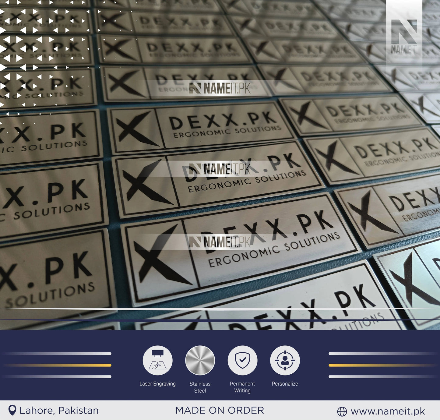 Custom Products Tags, Custom Laser Engraved Tag, Bag Metal Label, Custom Clothing Labels, Clothing Tags, Engraved Tag NAMEIT PAKISTAN