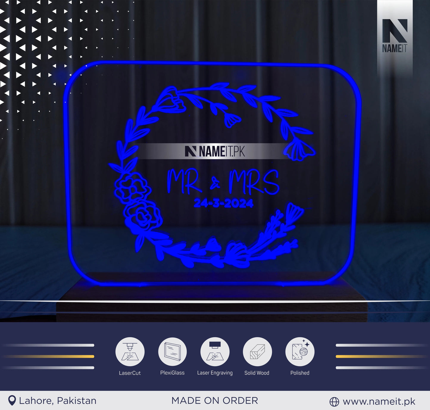 Personalized Name Night Light,Custom Couple Night Lamp,Engagement Gift,Wedding Gift,Anniversary Gift for Her NAMEIT PAKISTAN