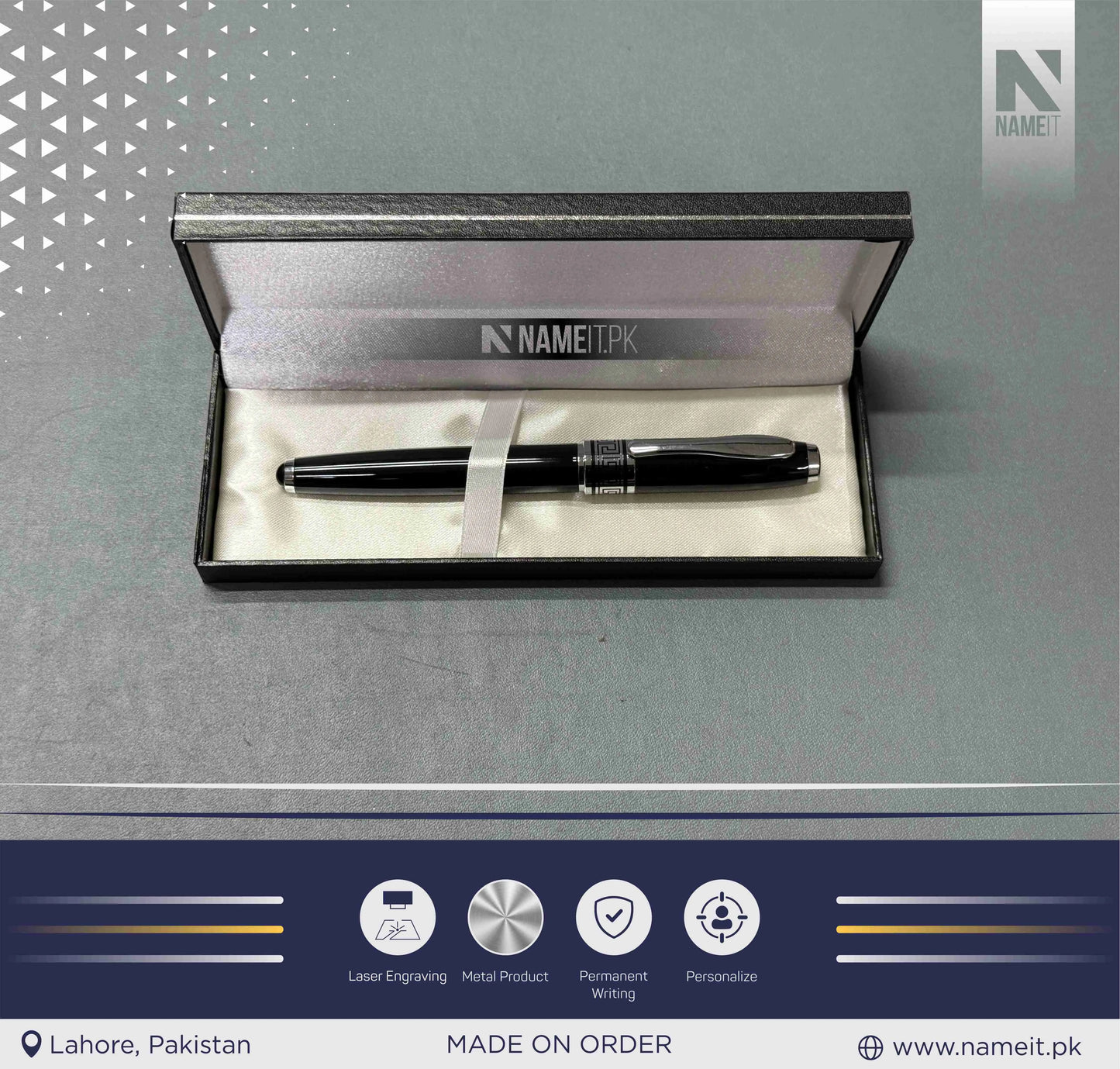 Pen, Fountain ink Pen with Name Engraved - Gifting on Any Special Occasion - Black Clip Teachers Day Gift
