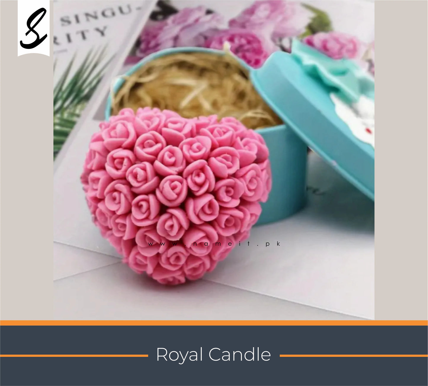Floral Heart-Shaped Candle – Romantic Wedding Gift & Elegant Home Décor Accent