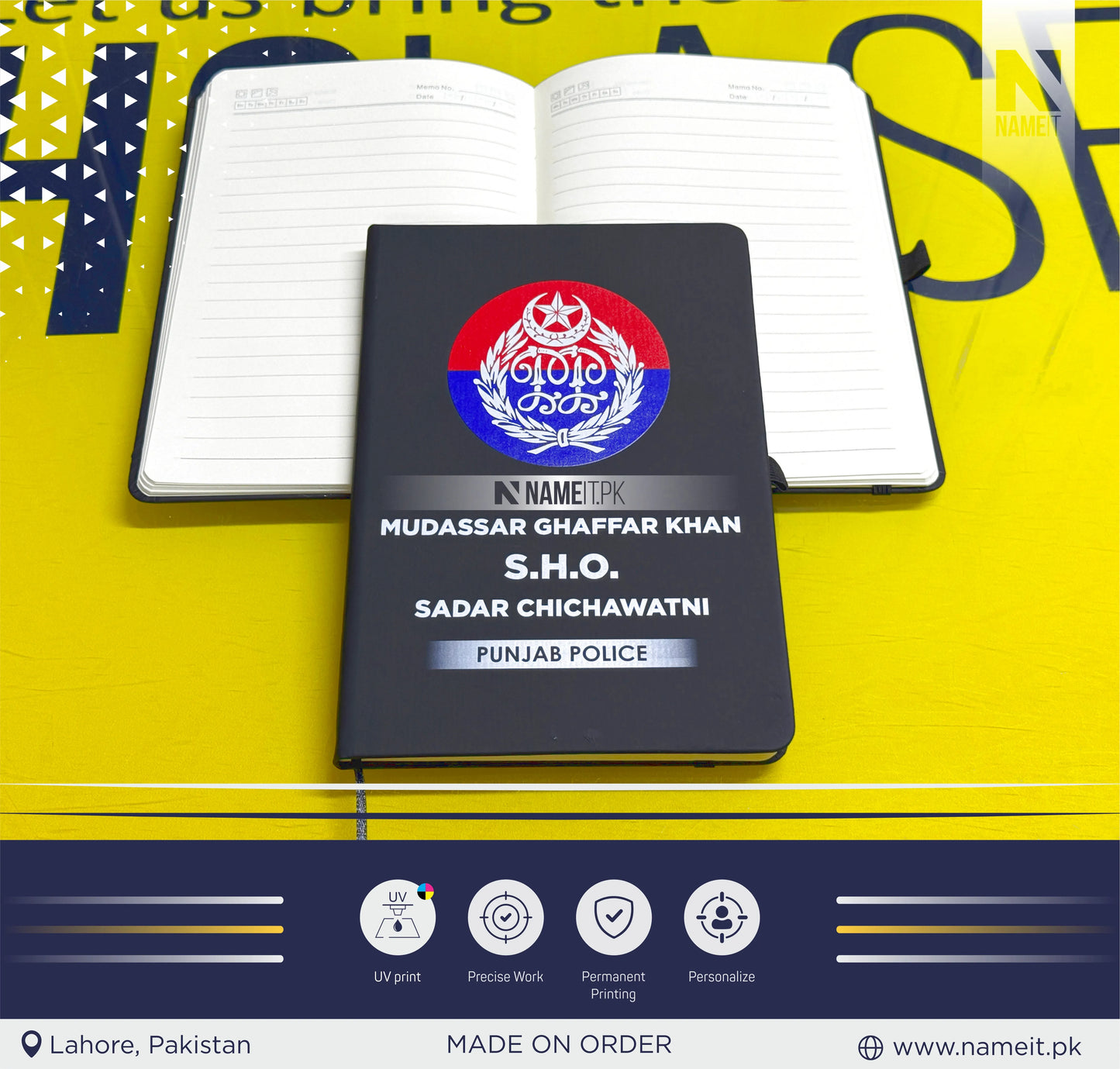 Diary, Police Diary Printed, Customize Diary For Punjab Police - Congratulations Police Gift - Punjab Police Gift- New Police Officer Gift - New Job Gift - Police