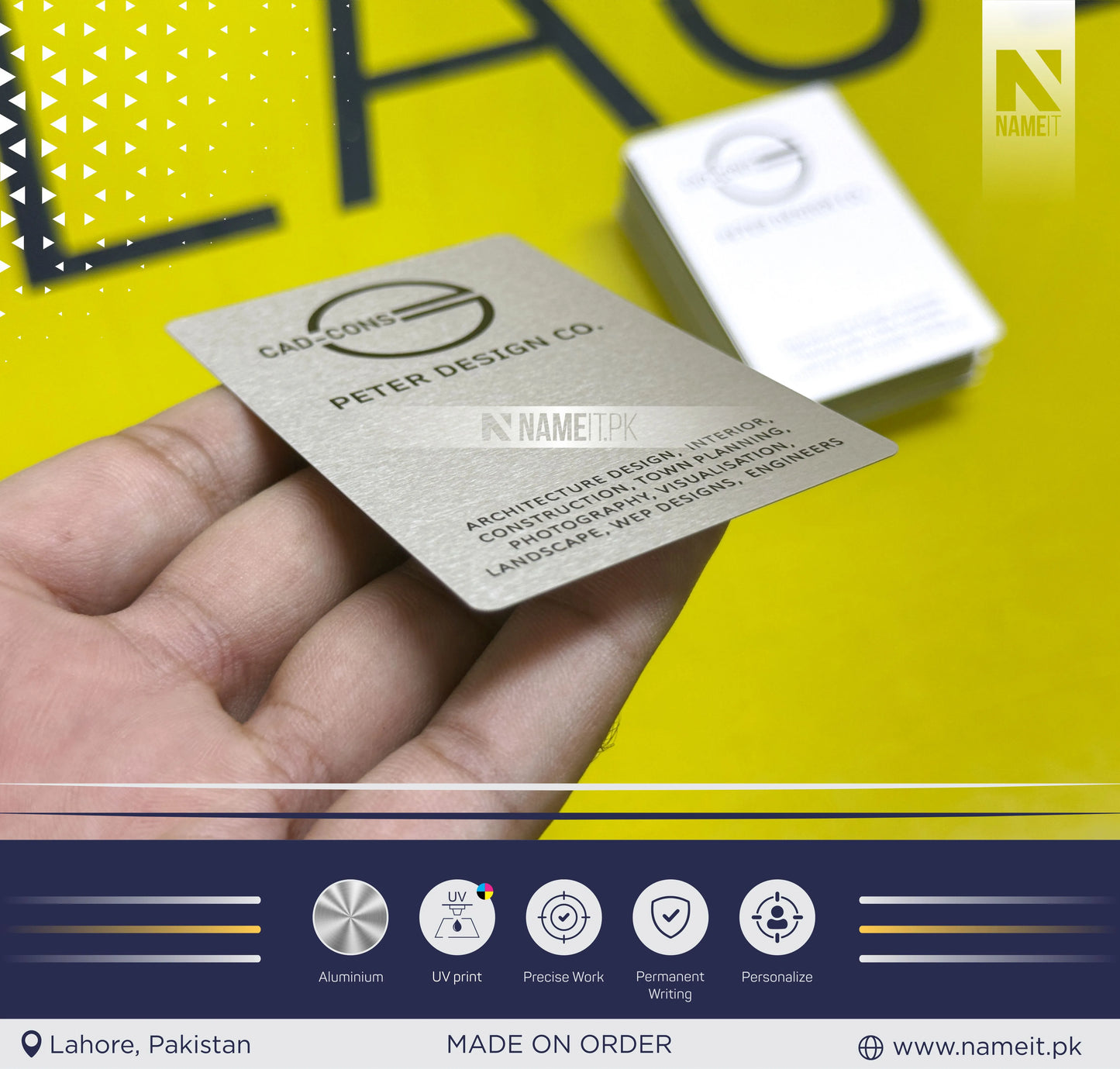 Customizable Aluminium Business Card with Your Premium Design | Make a Lasting Impression with Luxury Metal Name Cards