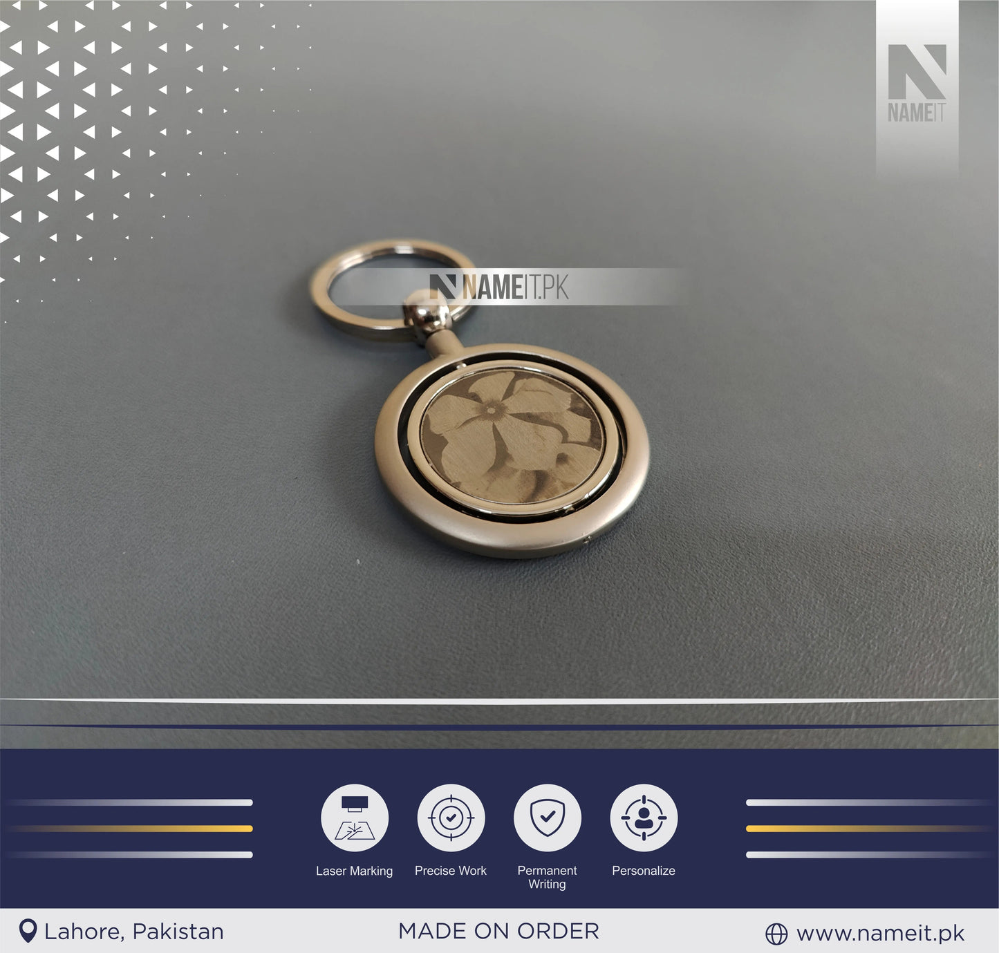 Round Shape Magnetic Key Ring Holder Steel NAMEIT PAKISTAN