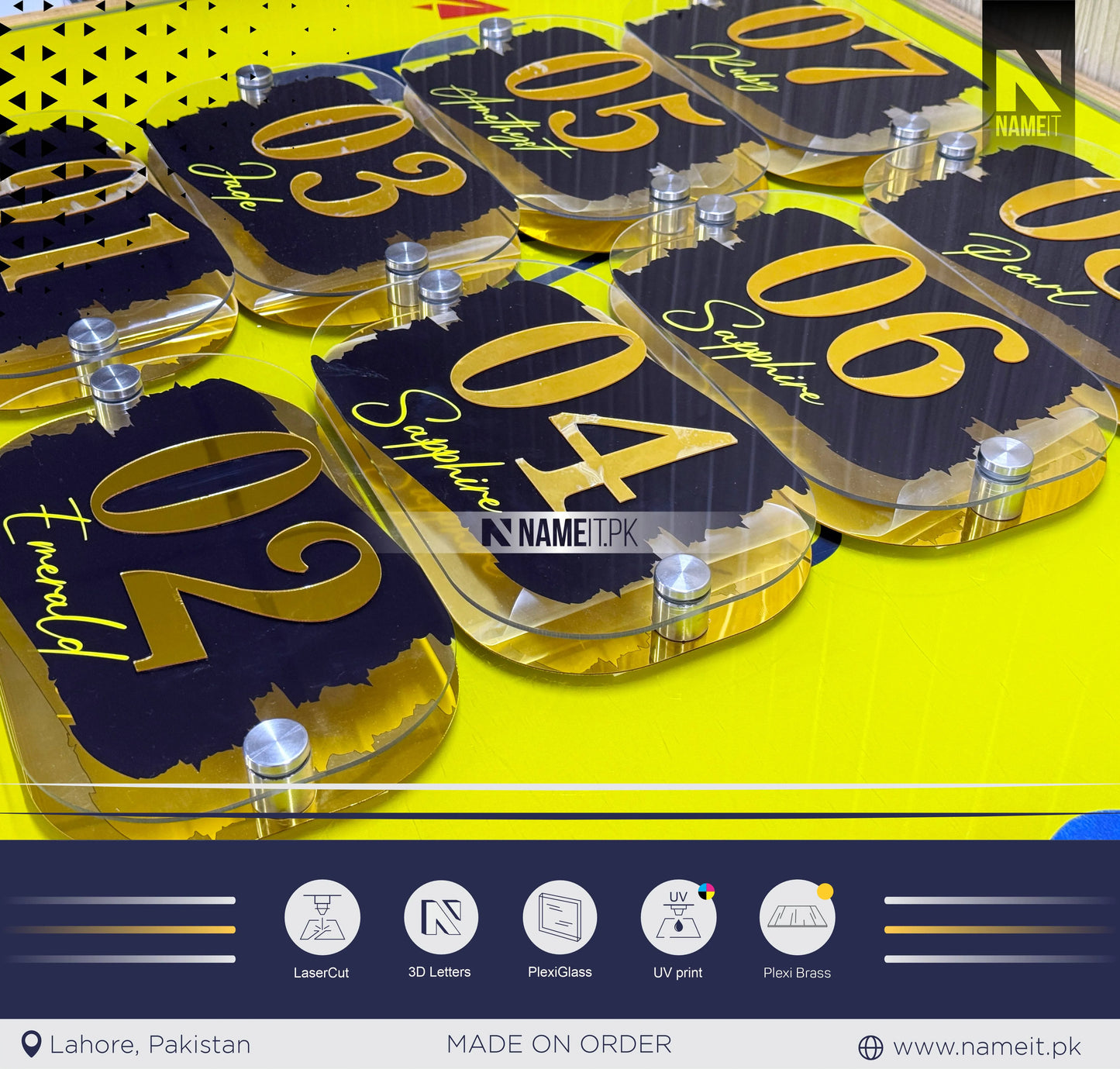 Modern House Sign/Door Number or Property Street Address Name Plate, for Home Office Hotel