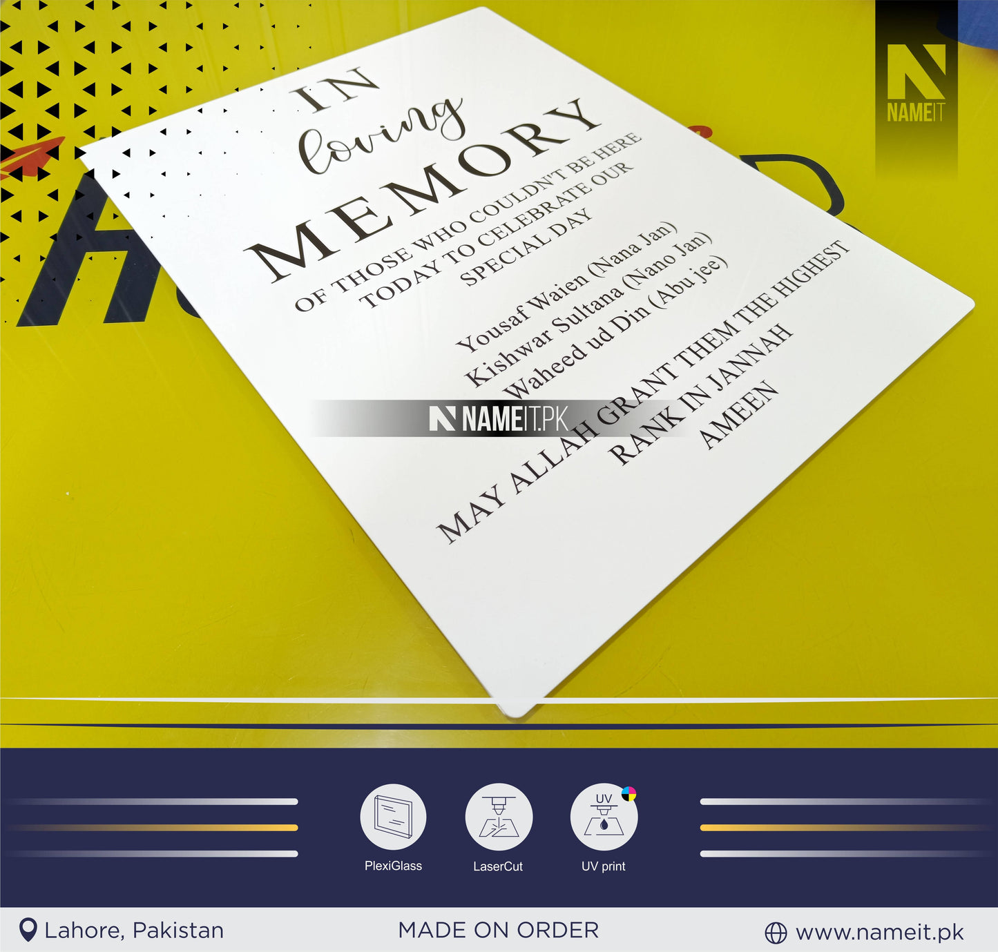 Custom Design UV Printed Frames NAMEIT PAKISTAN