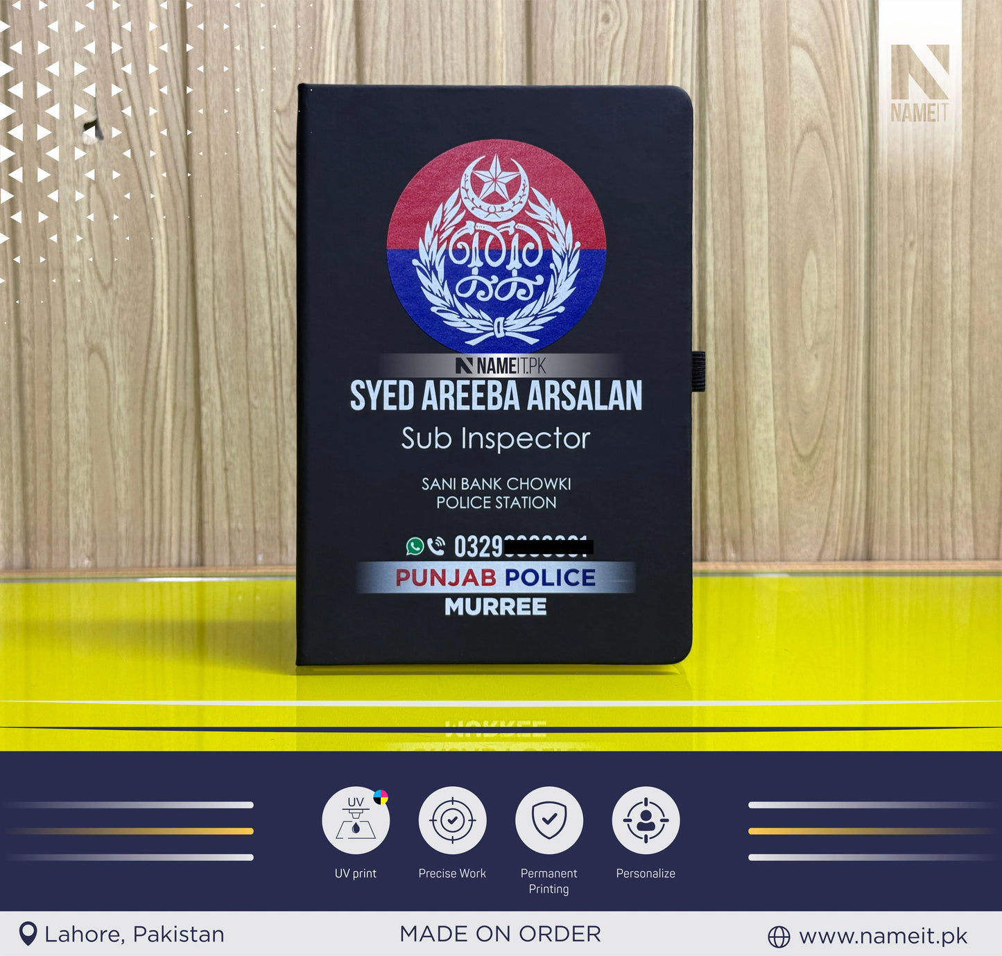 Diary, Police Diary Printed, Customize Diary For Punjab Police - Congratulations Police Gift - Punjab Police Gift- New Police Officer Gift - New Job Gift - Police