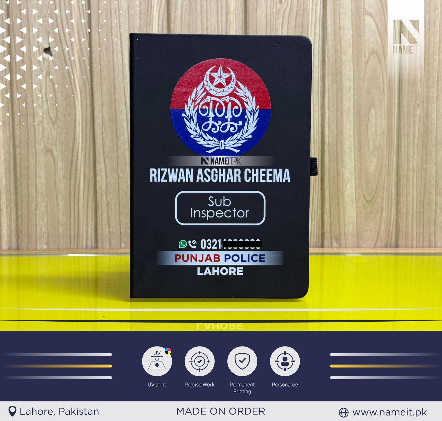 Diary, Police Diary Printed, Customize Diary For Punjab Police - Congratulations Police Gift - Punjab Police Gift- New Police Officer Gift - New Job Gift - Police