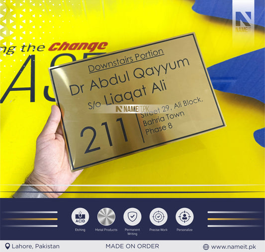 Office, Home Name Plate, Stainless Steel House Sign, House Name Sign, Metal House Sign, Stainless Steel House Name Plaque, New Home Gift, Contemporary House Sign