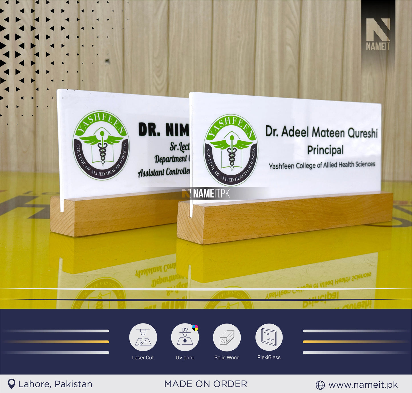 Table Name Plate, Name plate for desk, Custom Design Desk Name Plate, Desk name plate wood