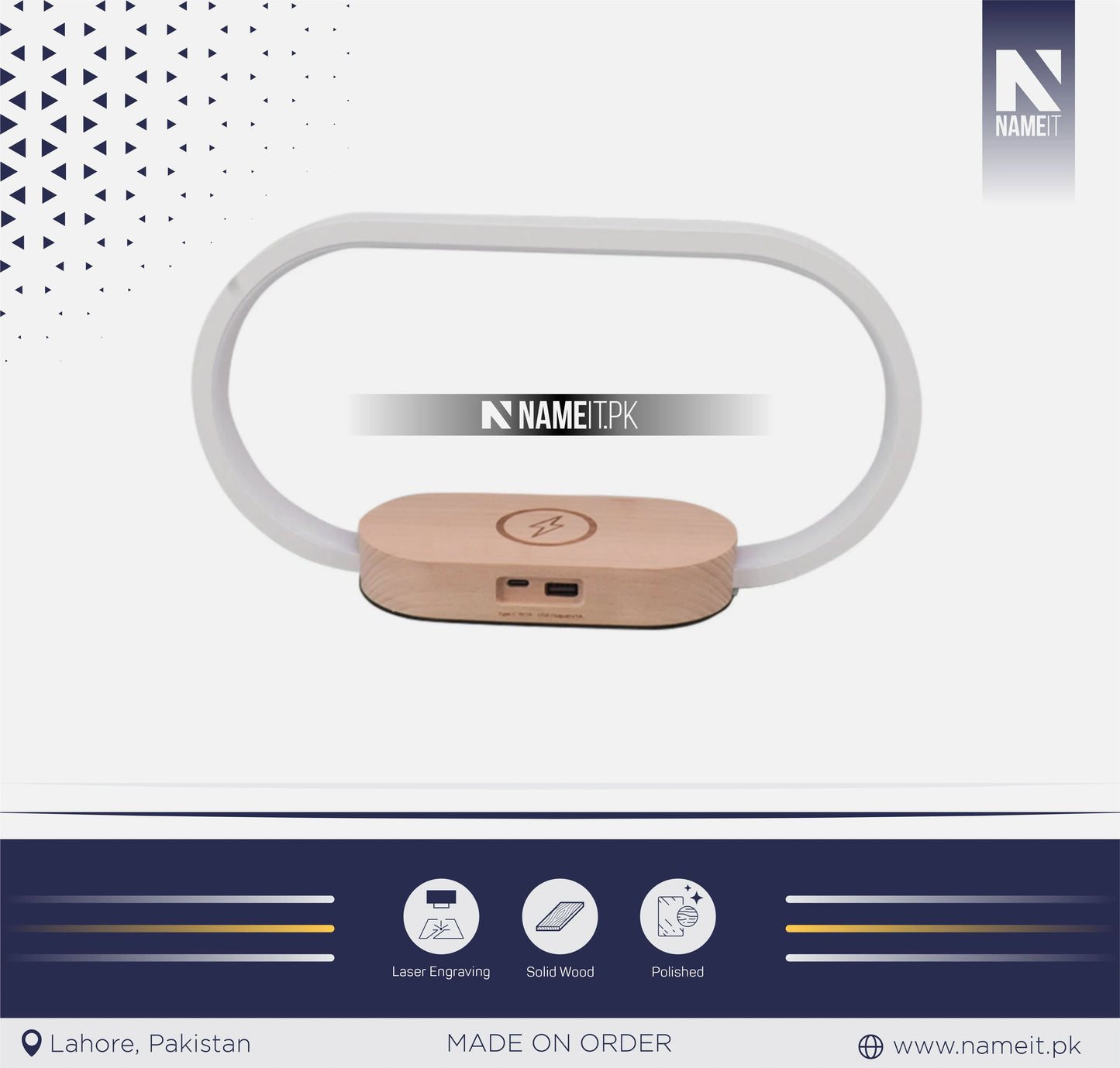 Table Lamp, Touch Bedside Lamp Brightness Adjustable Wireless Charger with Clock Function