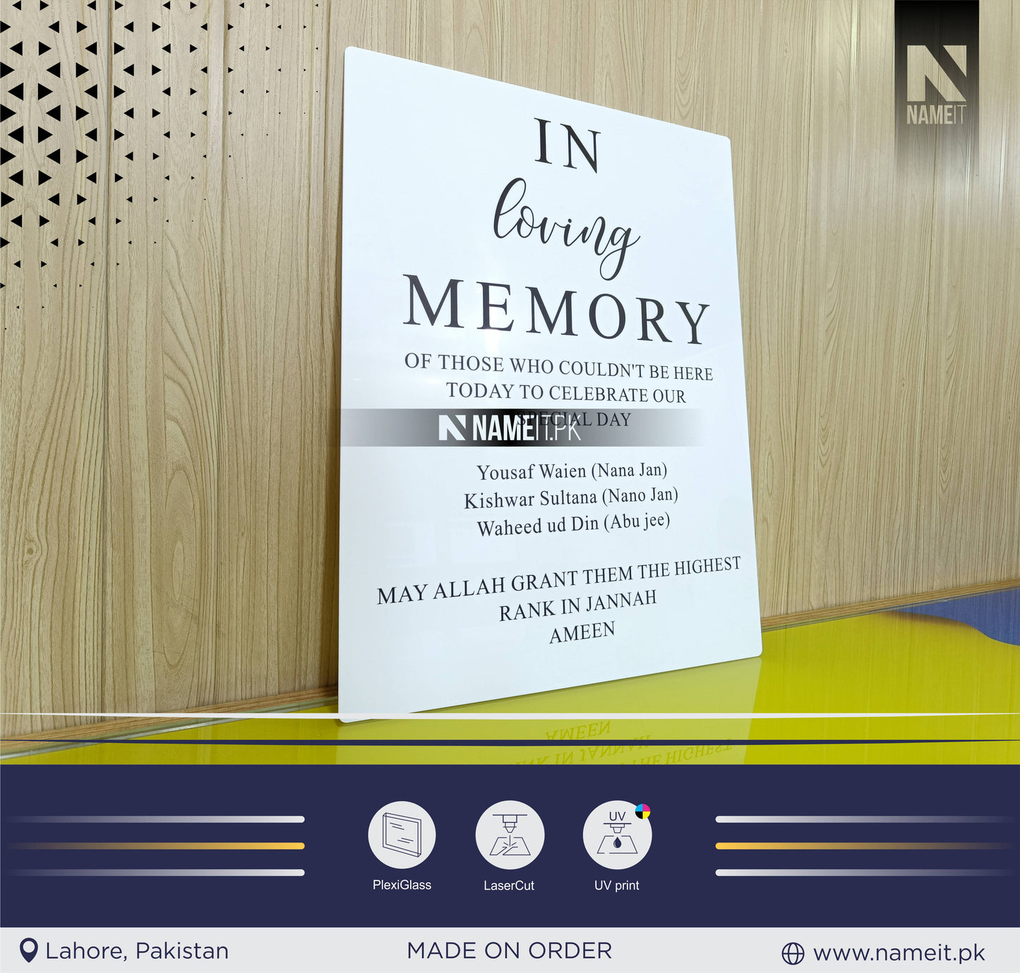 Custom Design UV Printed Frames NAMEIT PAKISTAN