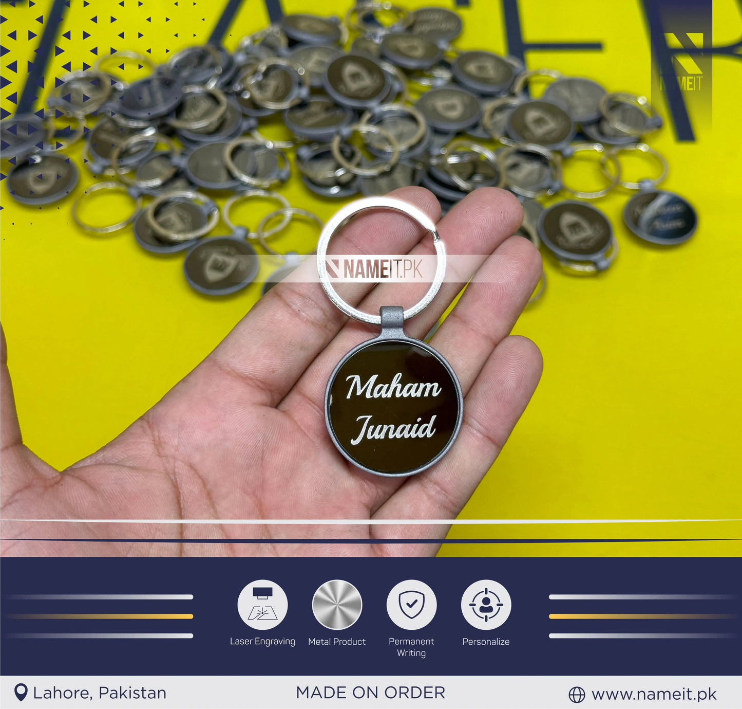 Personalized Imported Metal Keychain, Business Logo, Name, Custom Marketing Business Merchandise,