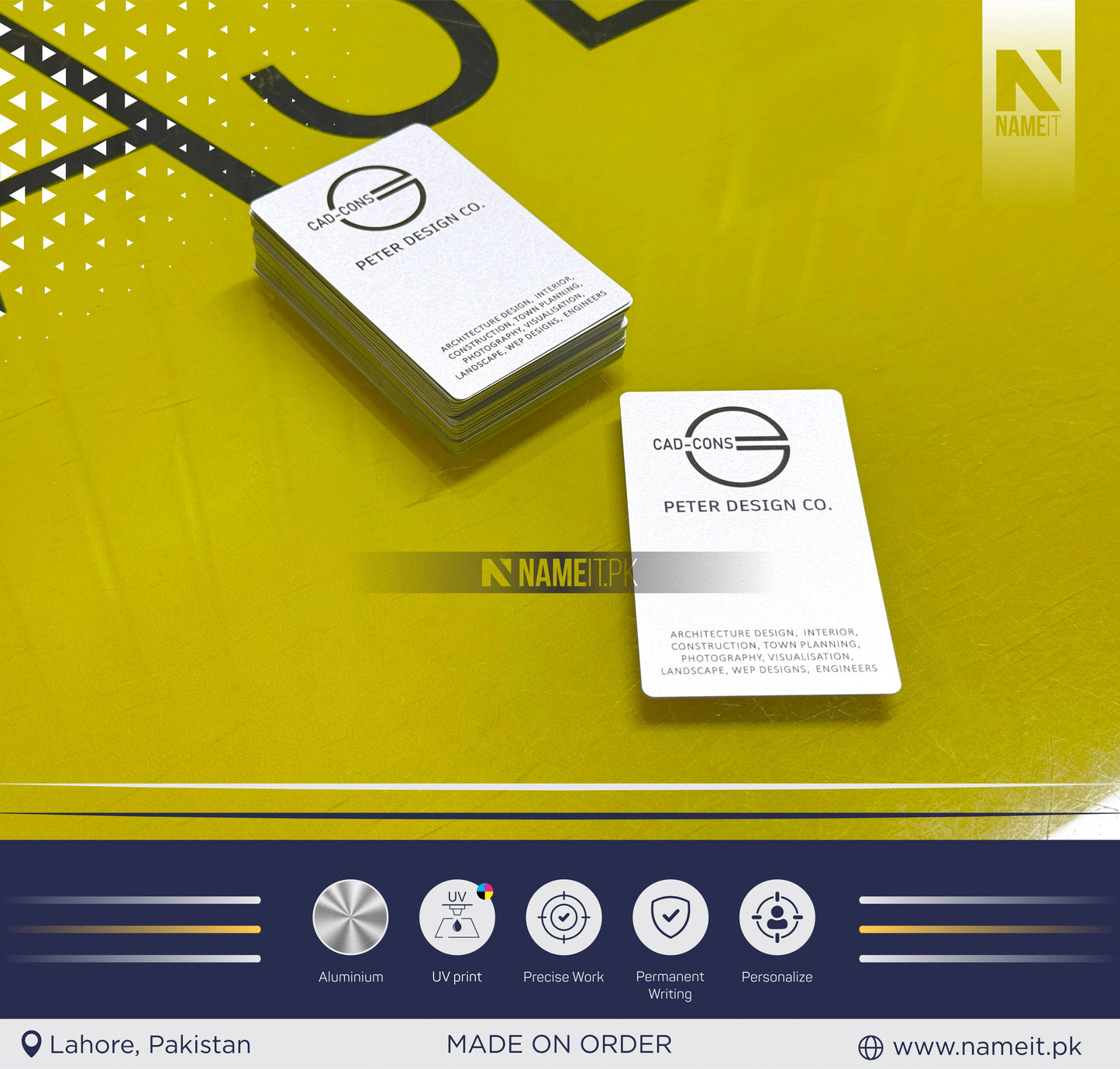 Customizable Aluminium Business Card with Your Premium Design | Make a Lasting Impression with Luxury Metal Name Cards