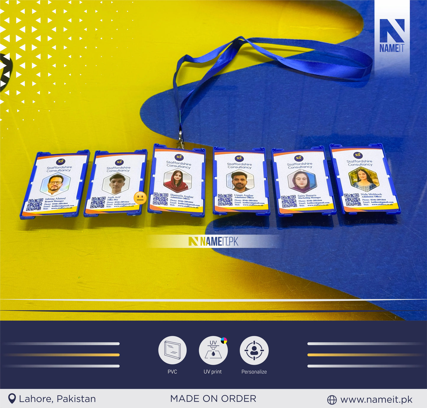 Employee Card, PVC ID Card – Personalized Employee Badge, Teacher ID, Membership & Access Card | Durable Plastic Design