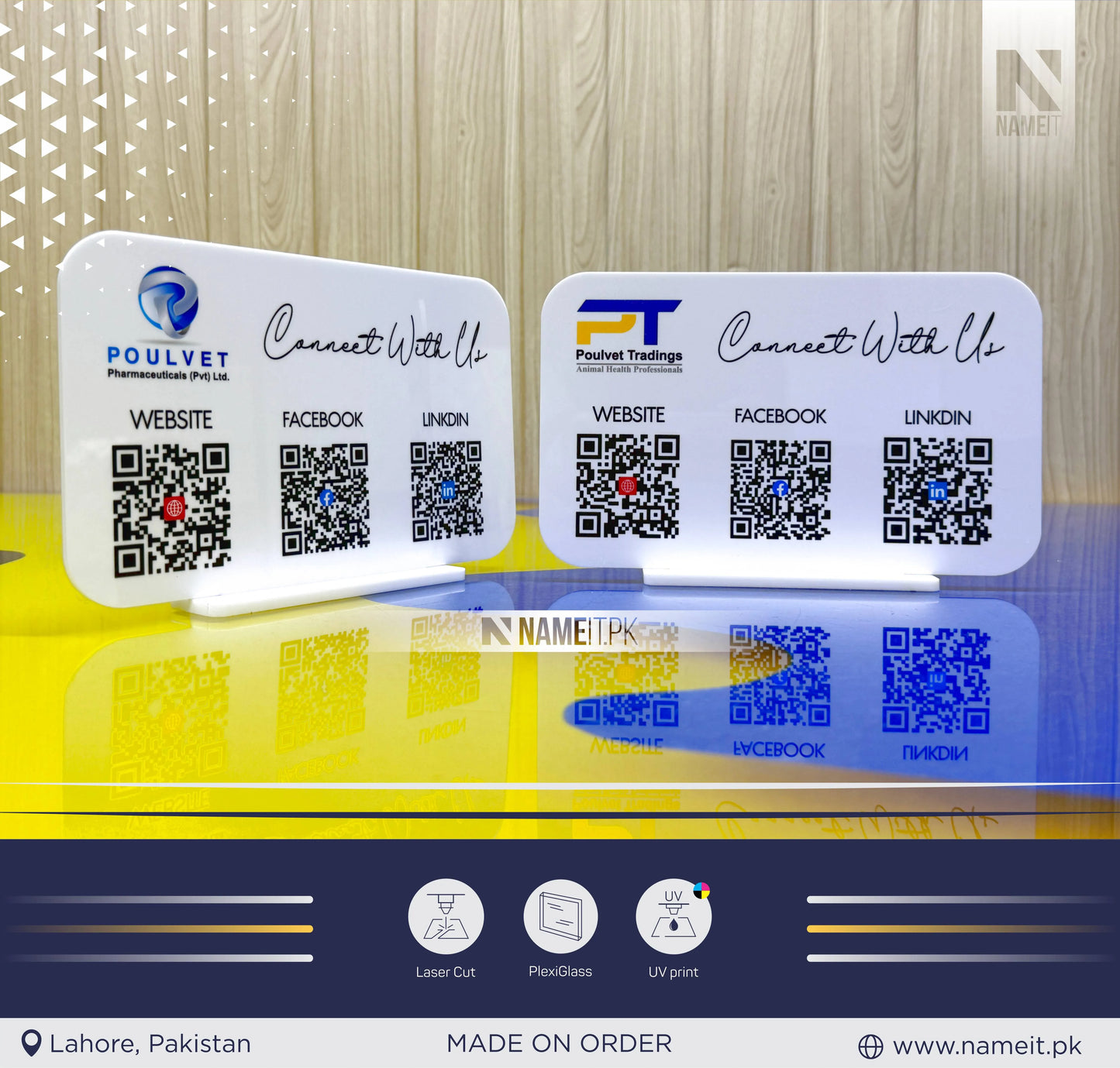 Table QR code Business Social Media Sign | Payment Sign | Custom Logo Sign | Payment Method and Social Media Sign