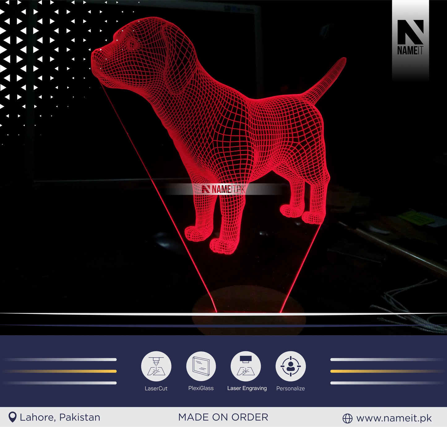 Dog Gift Pet Owner Gift 3D Night Lamp Night Light Home Decor 3D Illusion LED Lamp Gift Idea Kids Birthday Gog Ornament Dog Gifts