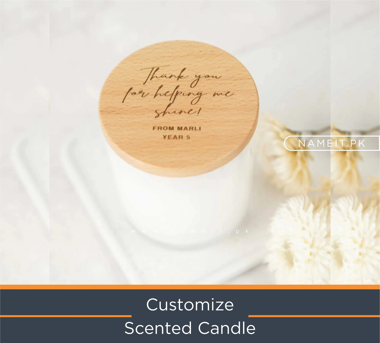 Candle, Customize Scented Soy Candle with Wooden Lid ( For Special Gift )