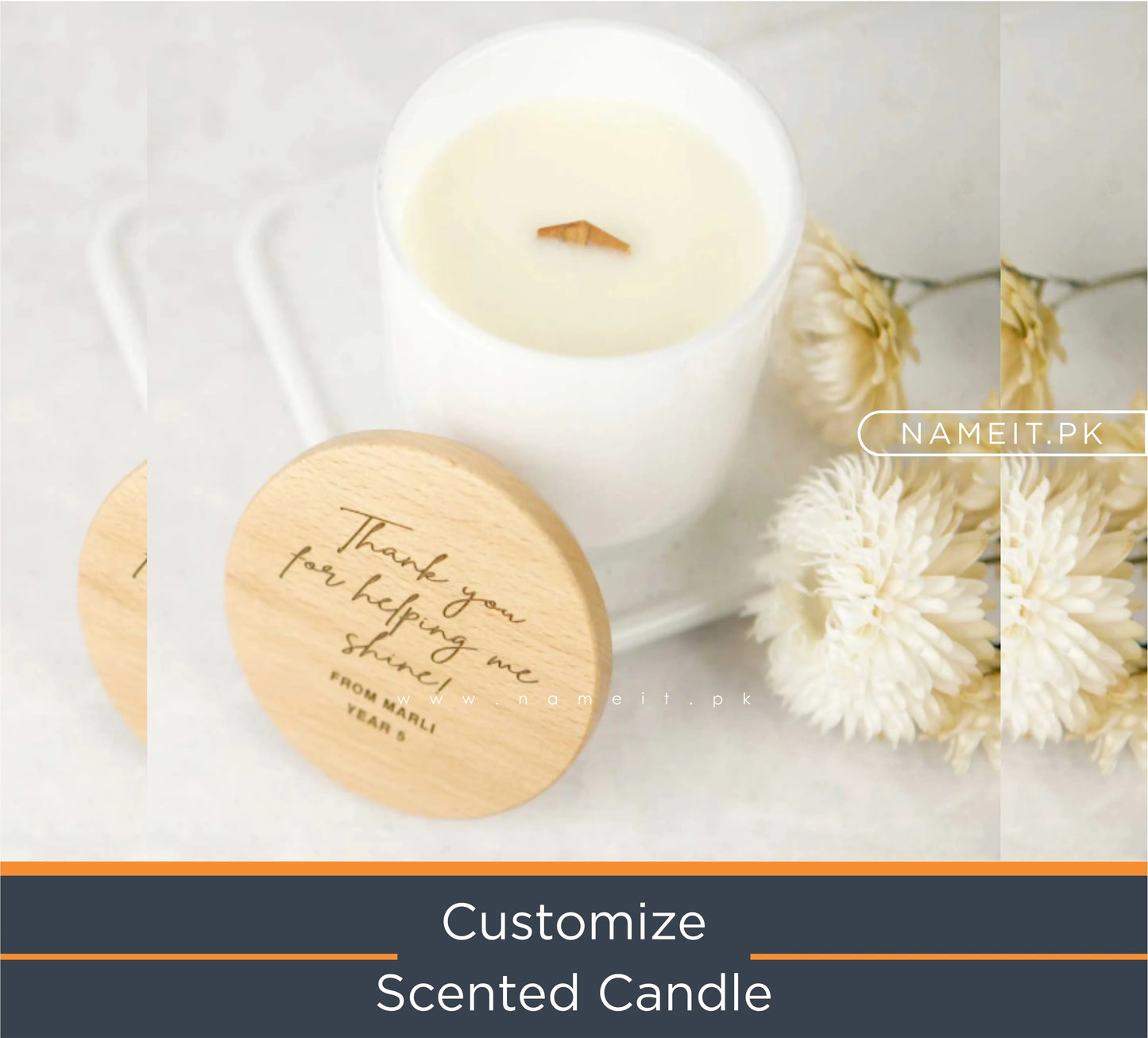 Candle, Customize Scented Soy Candle with Wooden Lid ( For Special Gift )