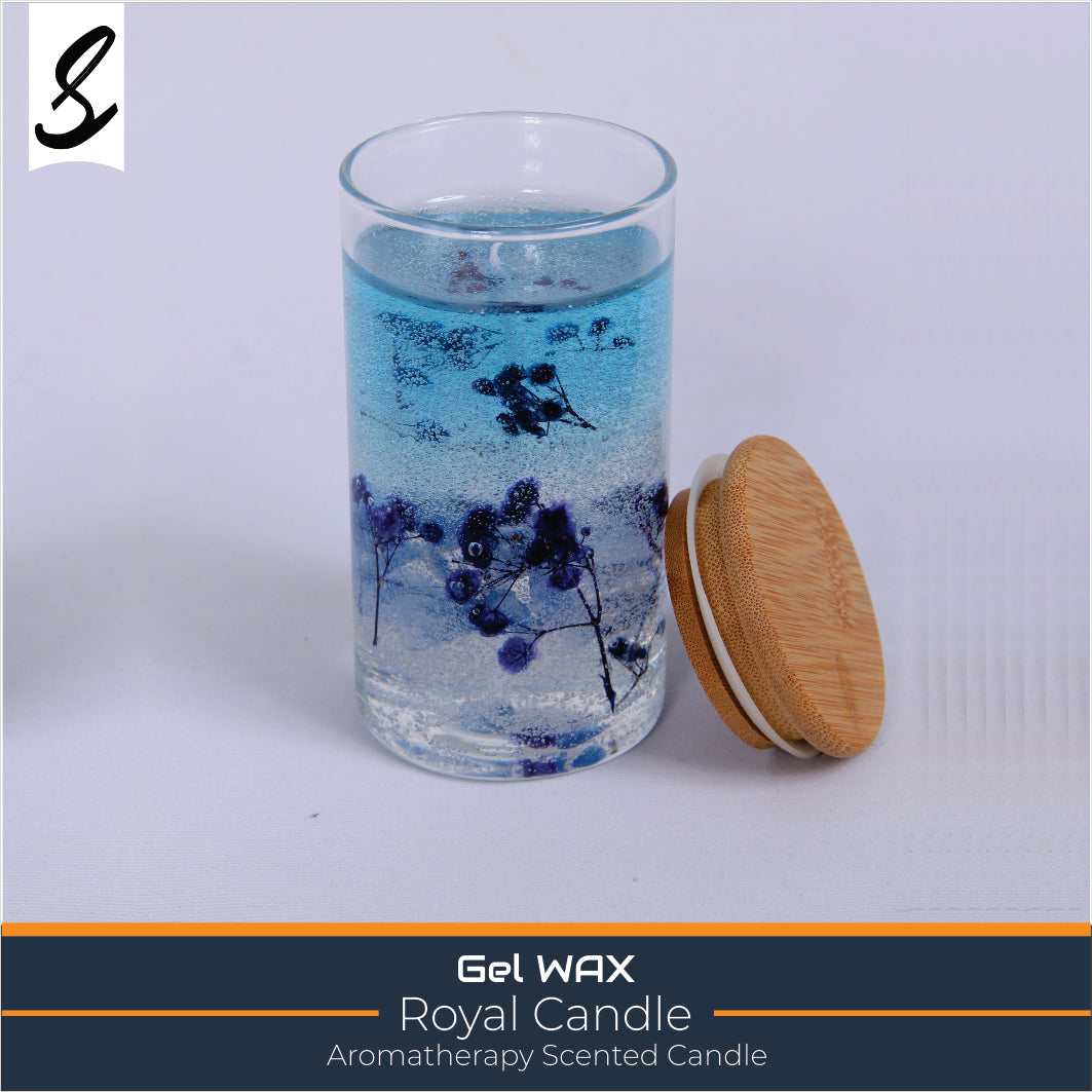 Aromatherapy Home Decoration Glass Jar Clear Transparent Gel Jelly Candle Wax With Dried Flower