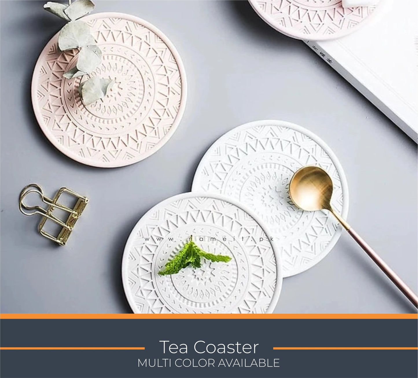 TeaCoaster, Luxury Candle & Jewelry Display Tray – Elegant Home Décor Organizer for Vanity, Desk
