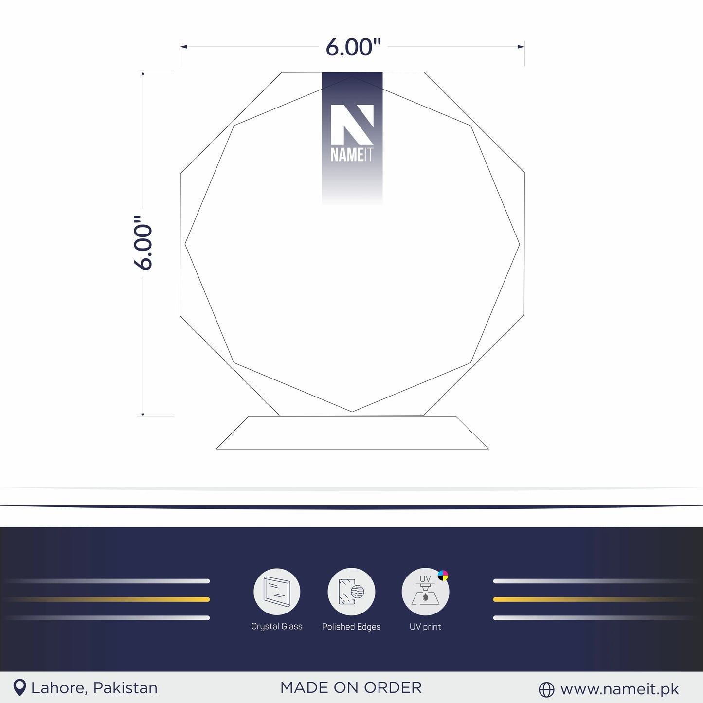 Custom Award Shield, Trophy Shield, Glass award Shield, Recognition Shield NAMEIT