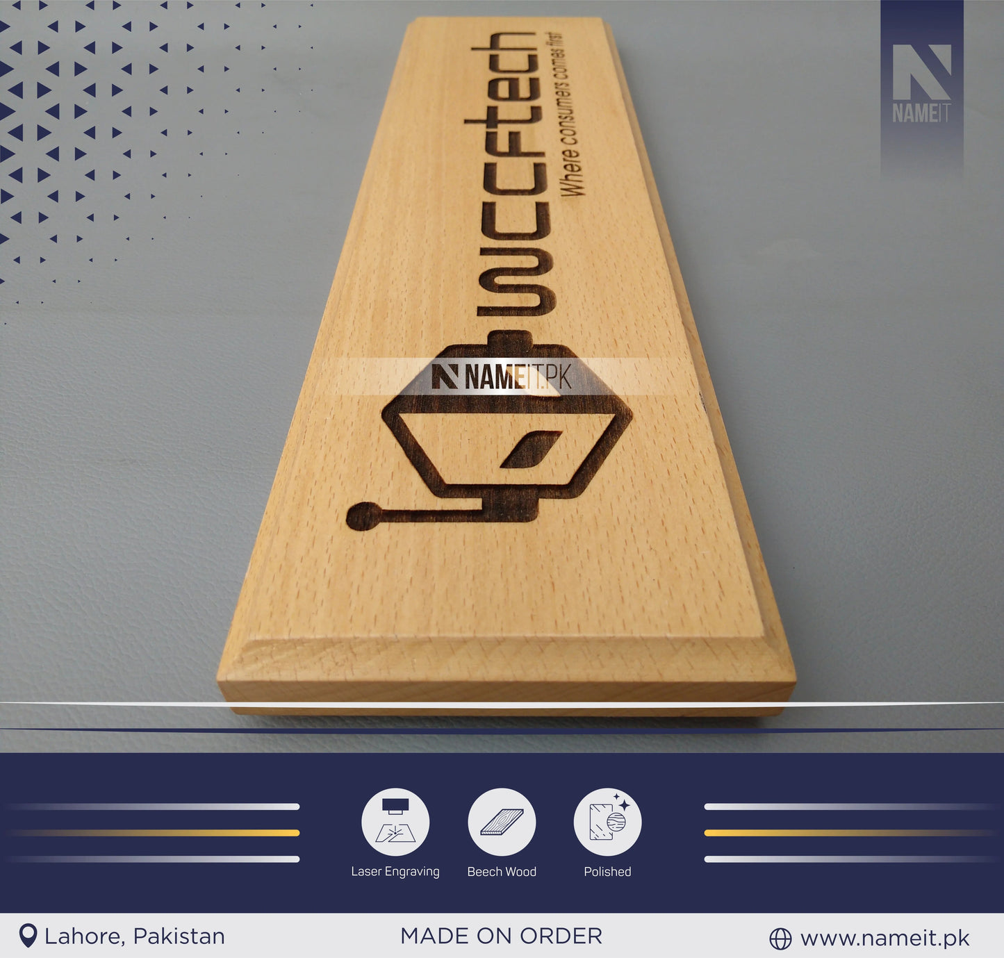Custom Door Sign Plaque, Wooden Sign Name Plate NAMEIT PAKISTAN