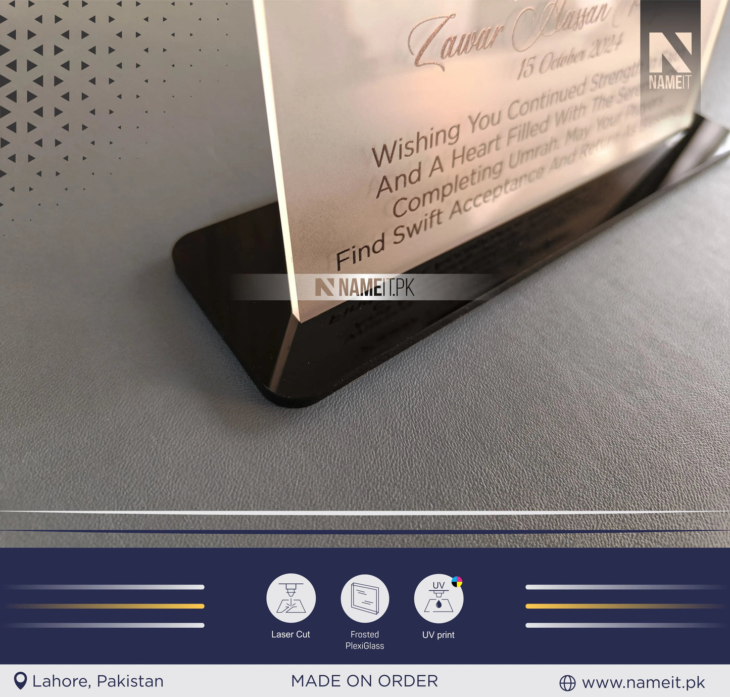 Custom Umrah Mubarak Plaque, Personalized Islamic Room Decoration, Hajj Mubarak, Umrah Kaaba, Ramadan Mubarak, Eid Mubarak Gift NAMEIT PAKISTAN