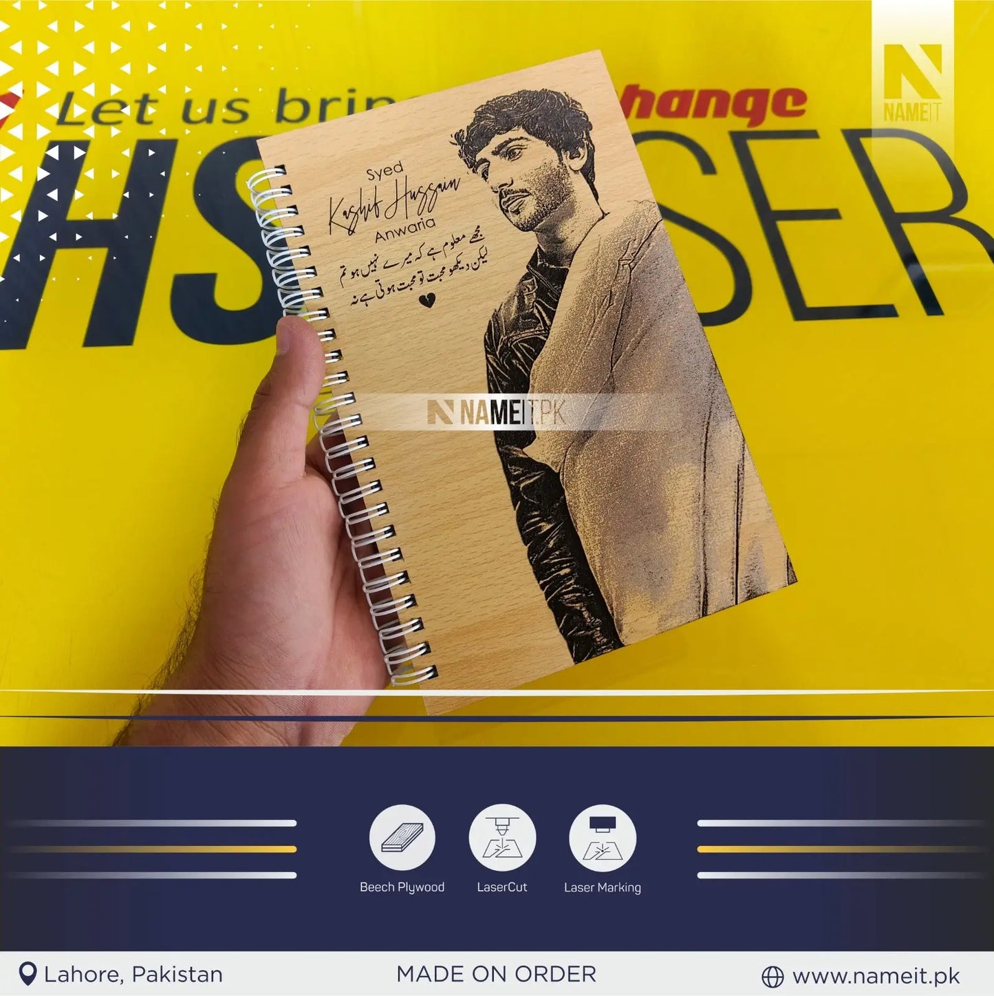 Diary, Wooden Diary, Personalized Perfection Wooden Diary for Every Story NAMEIT PAKISTAN