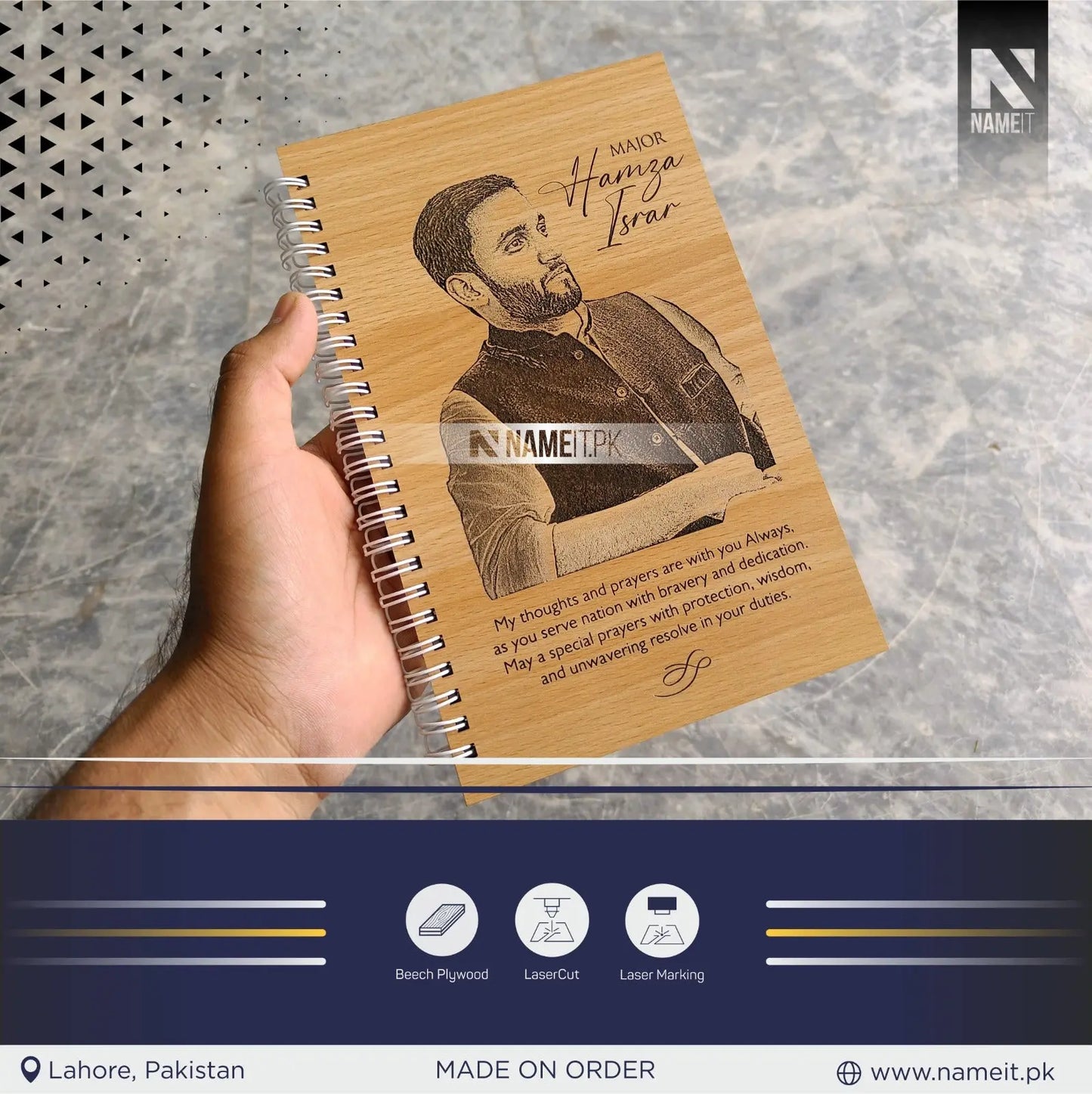 Diary, Wooden Diary, Personalized Perfection Wooden Diary for Every Story NAMEIT PAKISTAN