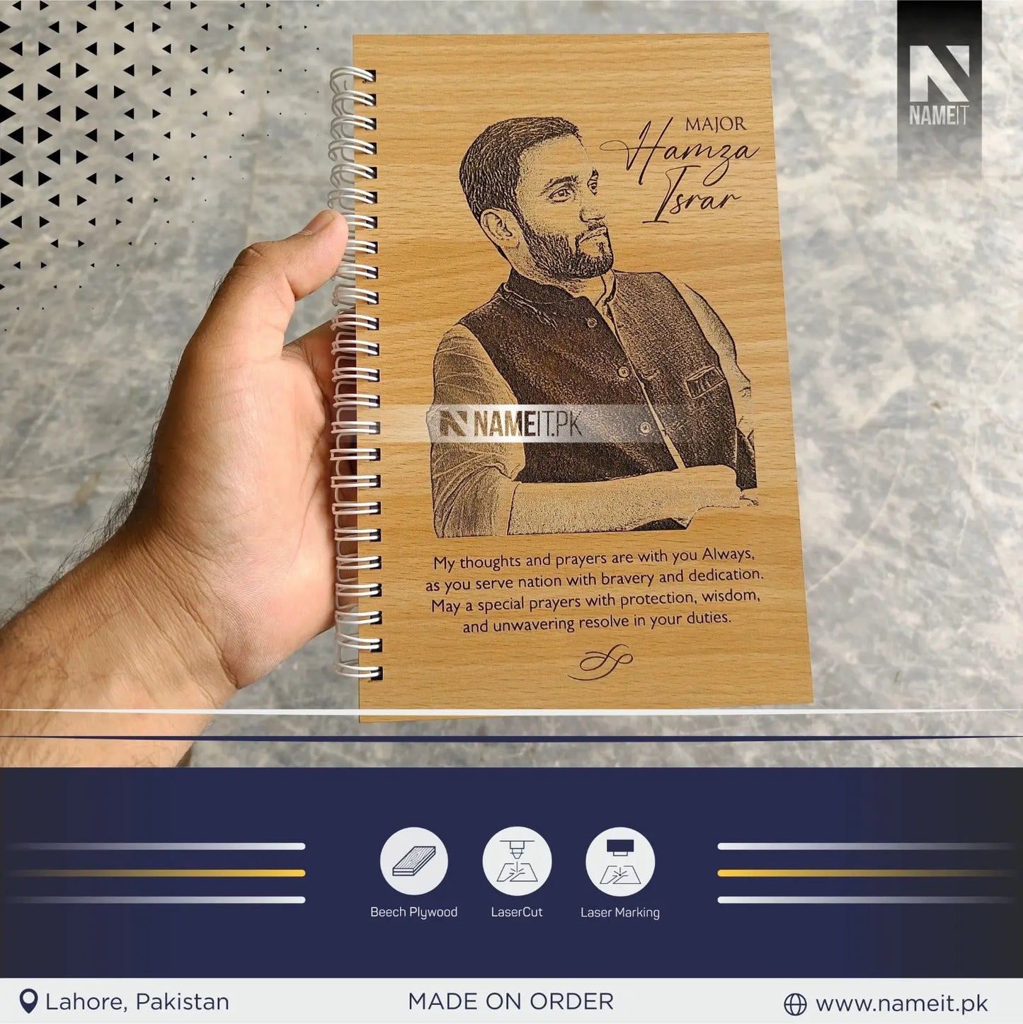 Diary, Wooden Diary, Personalized Perfection Wooden Diary for Every Story NAMEIT PAKISTAN