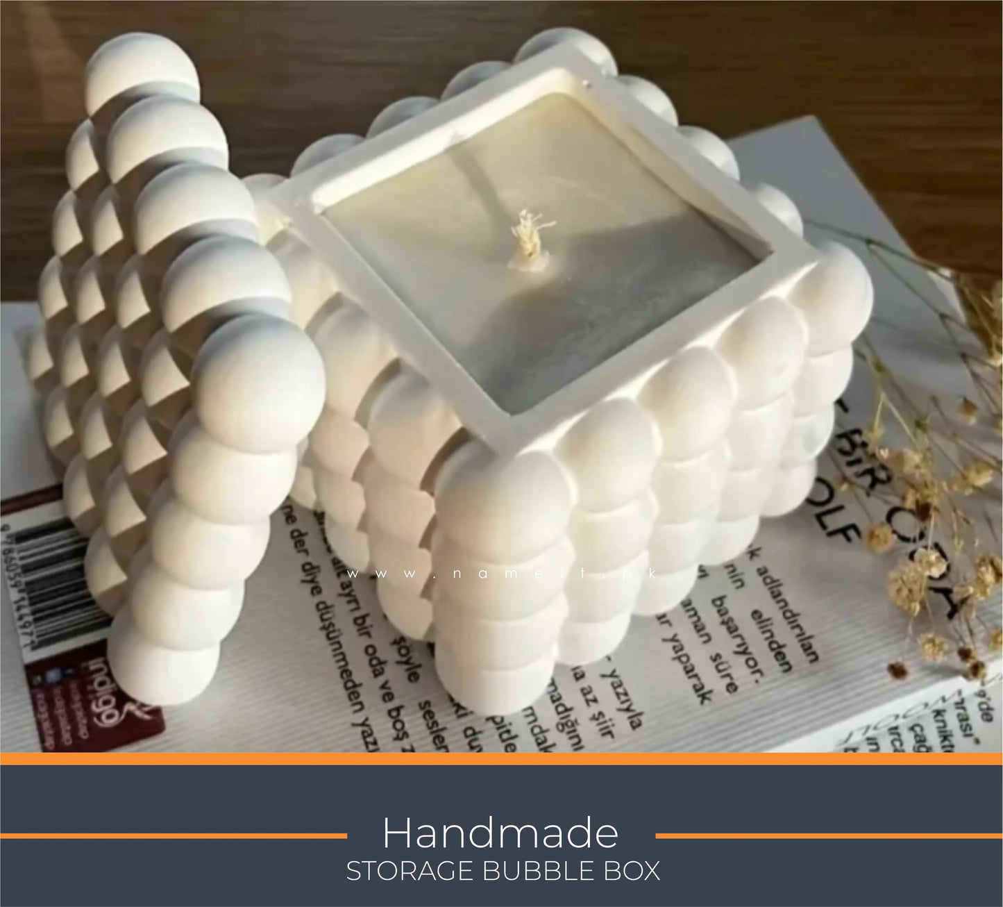 Storage Bubble Box, Luxury Candle & Jewelry Bubble Box – Elegant Home Décor Organizer for Vanity, Desk