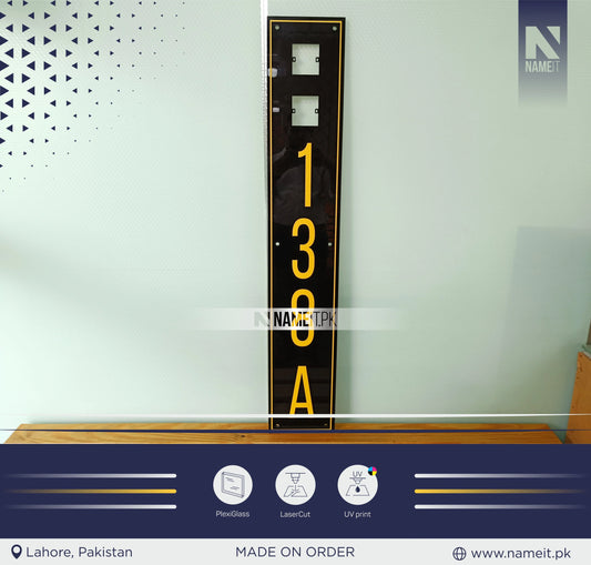 House Luxury Name Plate, Villa Style Outdoor Sign, Laser Cut PlexiGlass Name Sign NAMEIT PAKISTAN